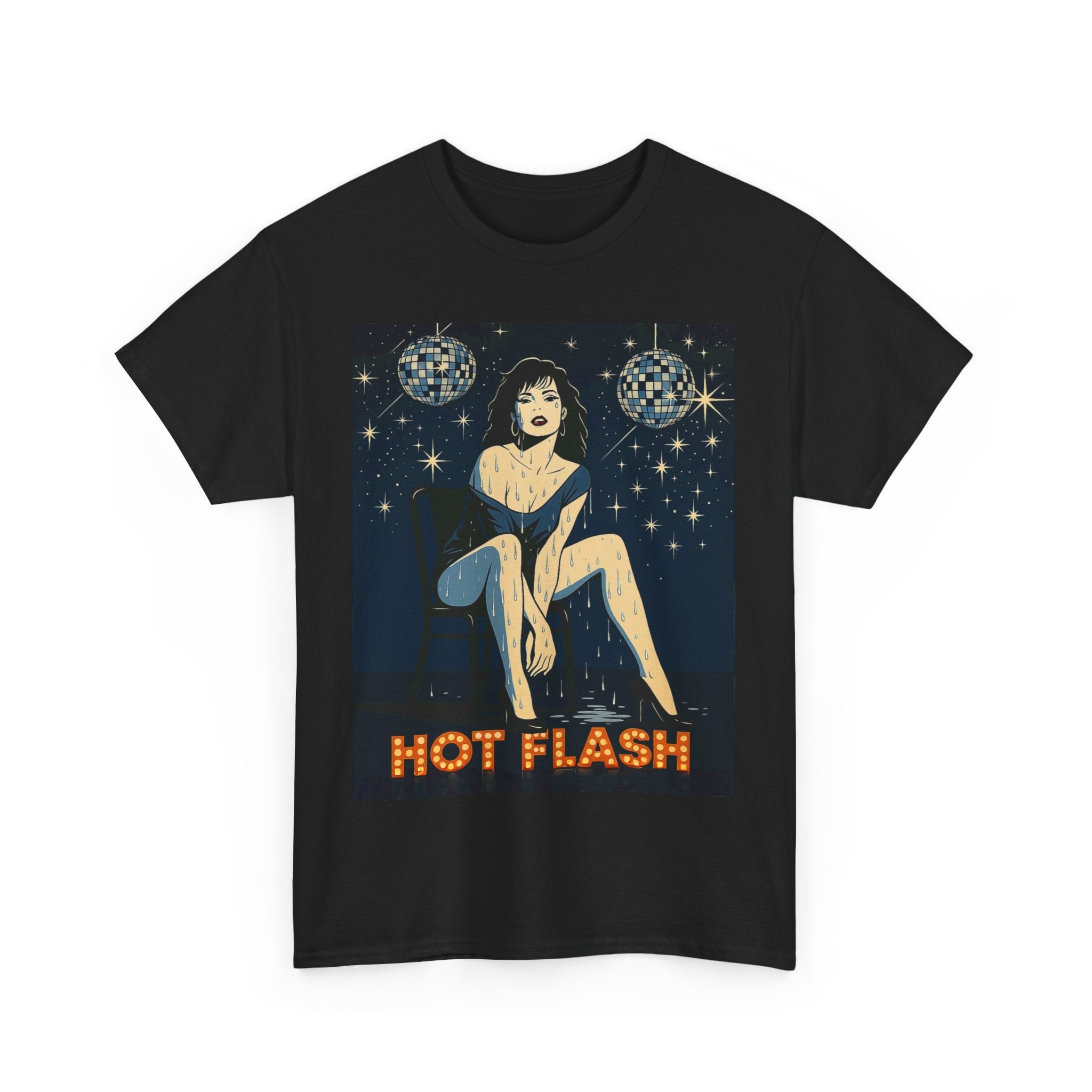 Hot Flash. Vintage-Inspired Graphic Cotton T-Shirt