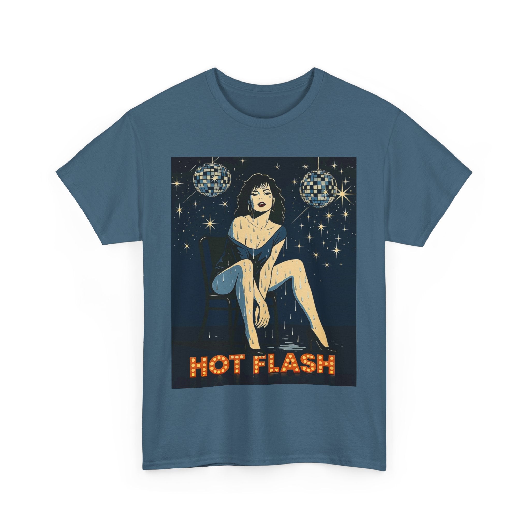 Hot Flash. Vintage-Inspired Graphic Cotton T-Shirt