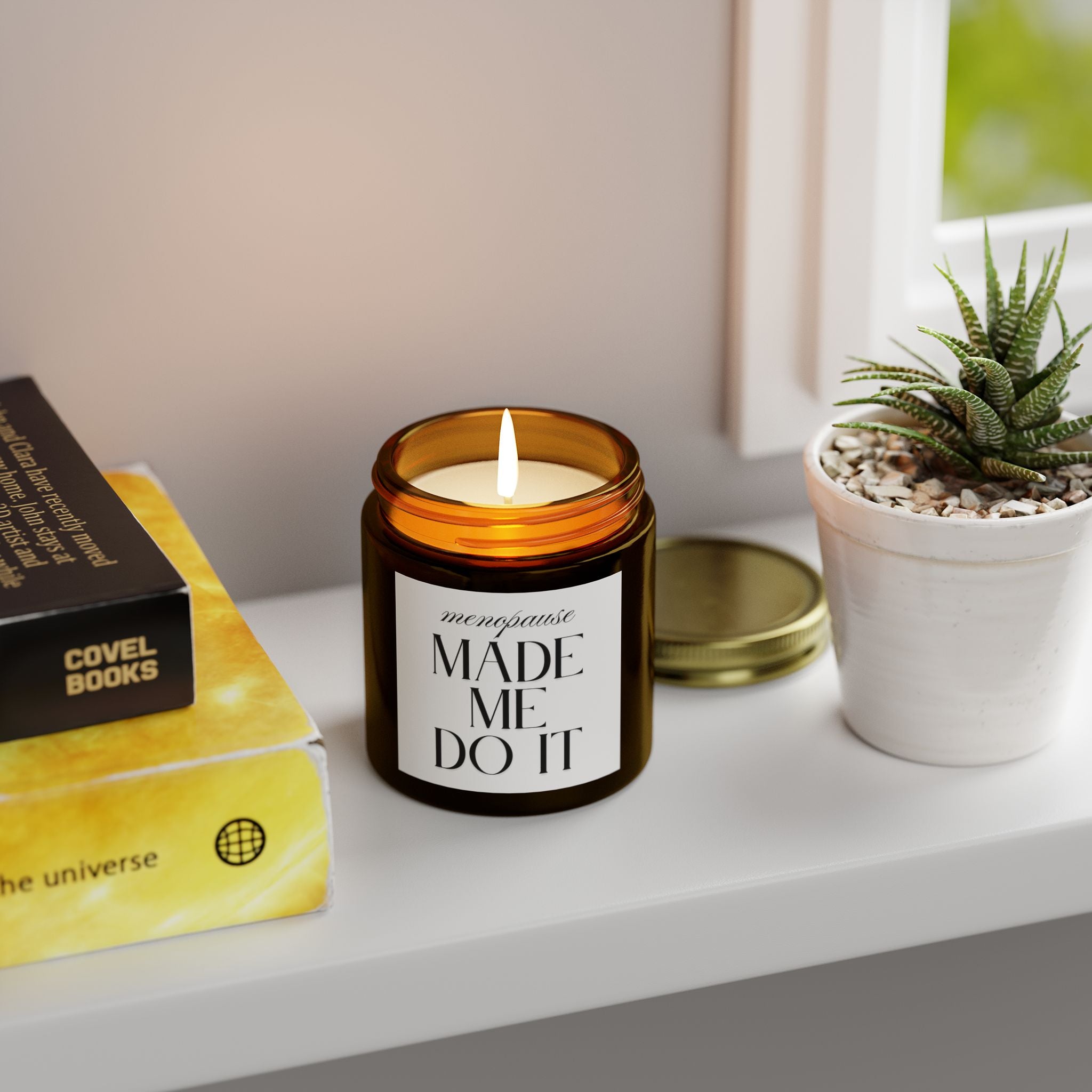 Menopause Made Me Do It. Scented Handmade Coconut Apricot Wax Candles