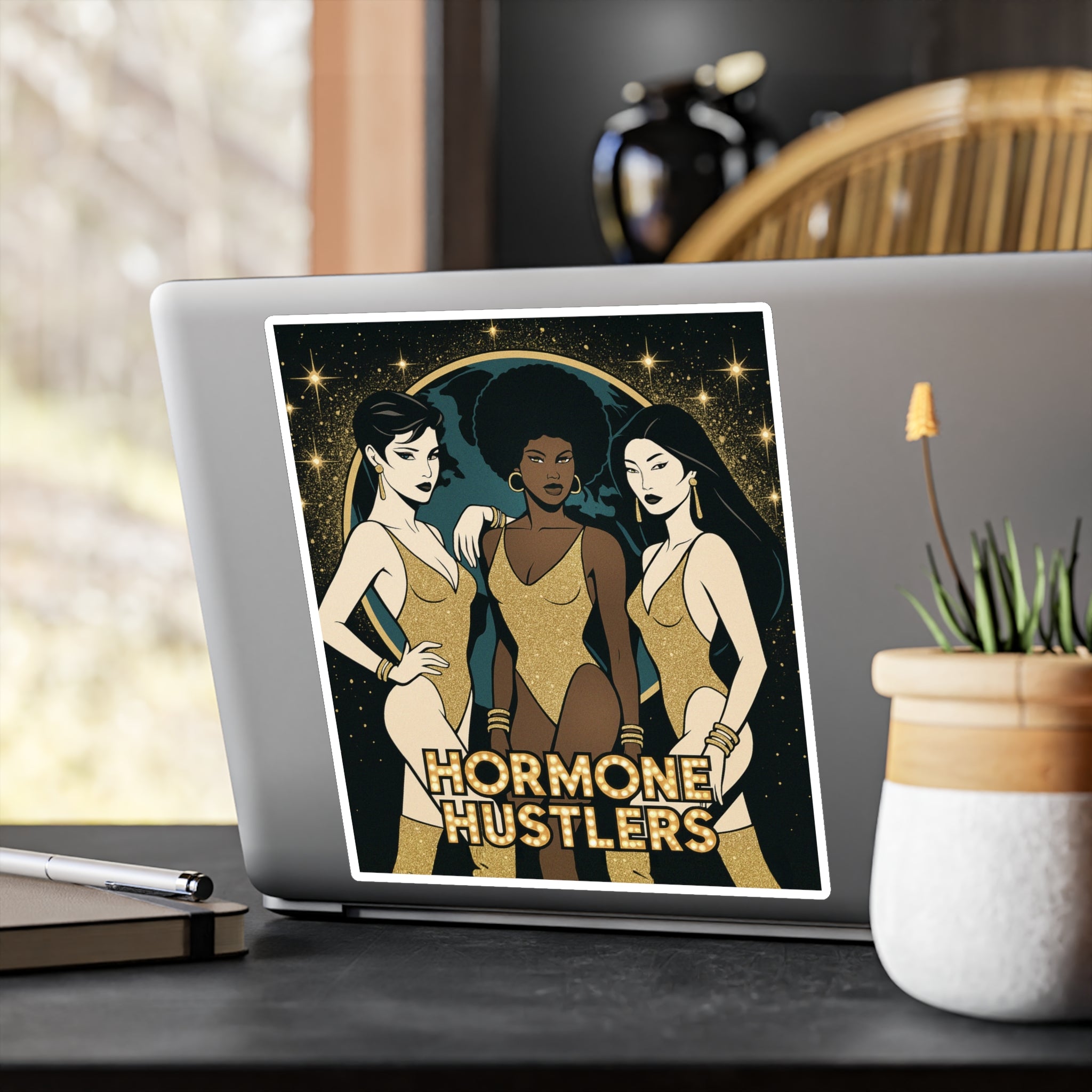 Hormone Hustlers retro kiss-cut vinyl decals