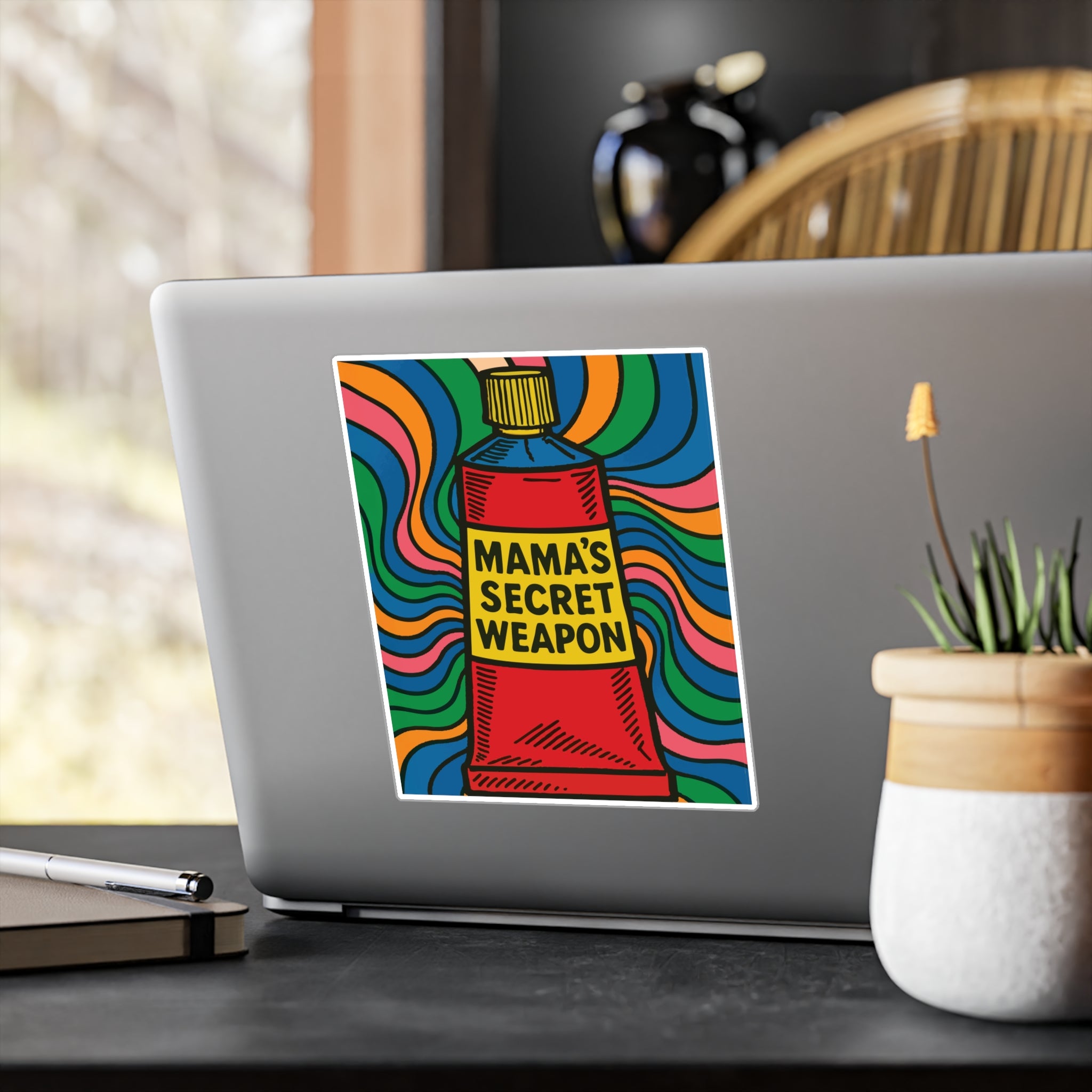 Mama’s Secret Weapon. Retro Kiss-Cut Vinyl Sticker