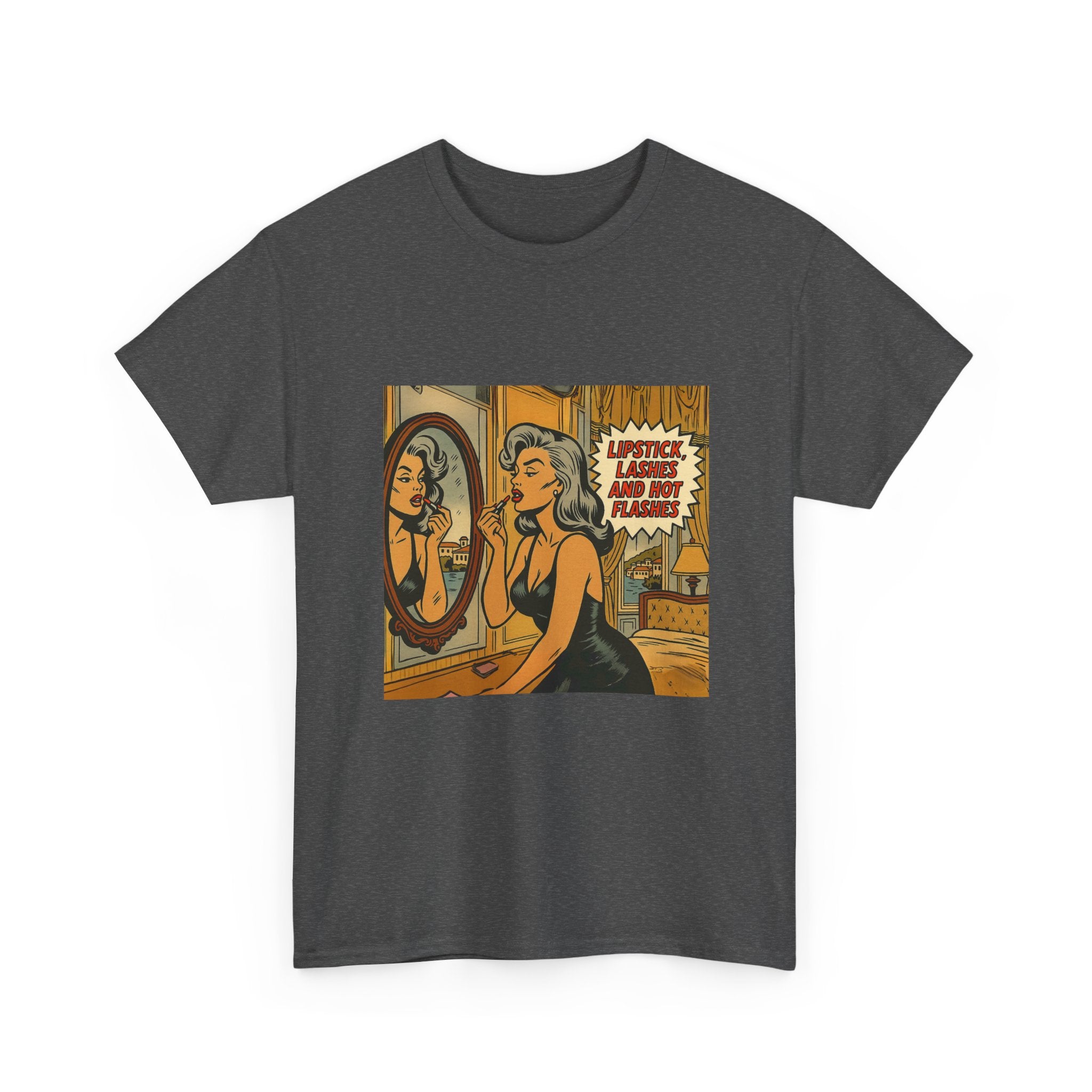 Lipstick, Lashes & Hot Flashes – Retro Women’s T-Shirt | Hot Flash Muse
