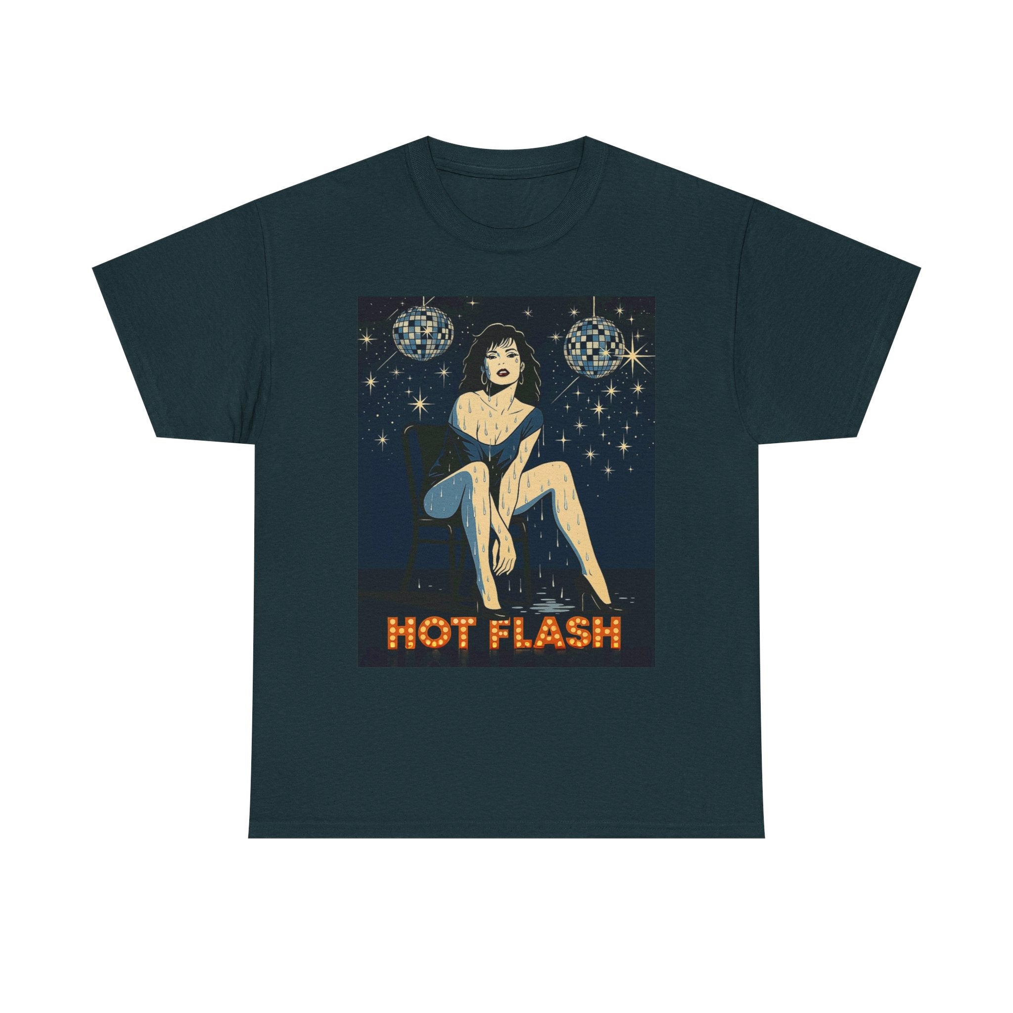 Hot Flash. Vintage-Inspired Graphic Cotton T-Shirt