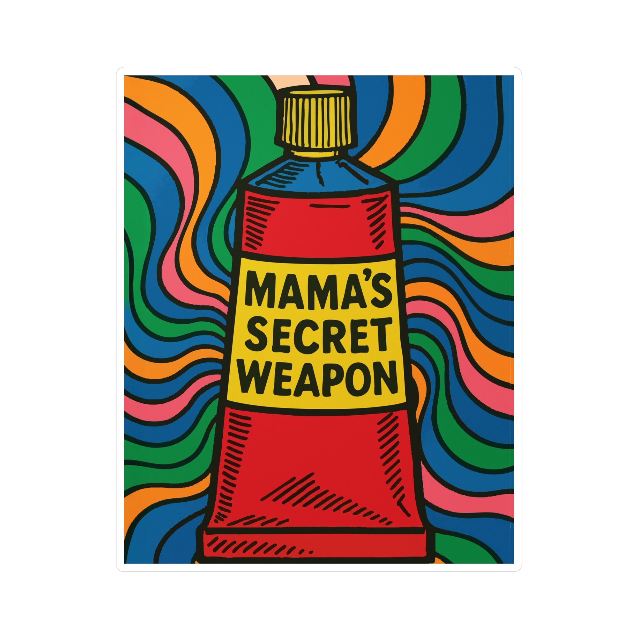 Mama’s Secret Weapon. Retro Kiss-Cut Vinyl Sticker