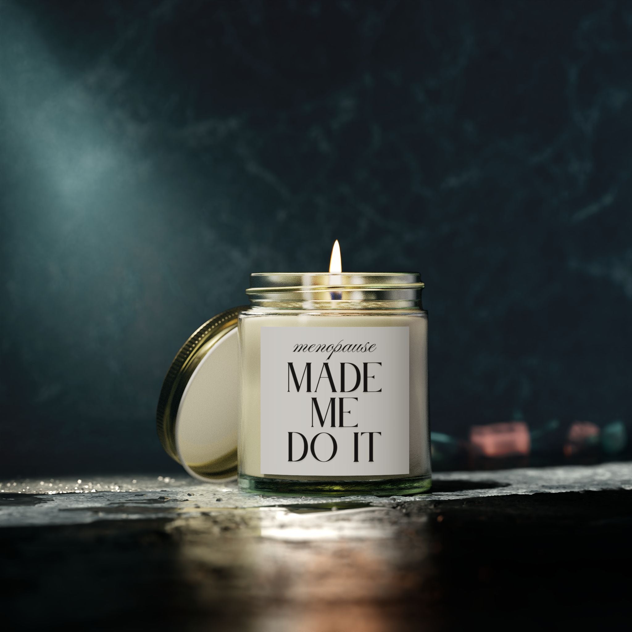 Menopause Made Me Do It. Scented Handmade Coconut Apricot Wax Candles