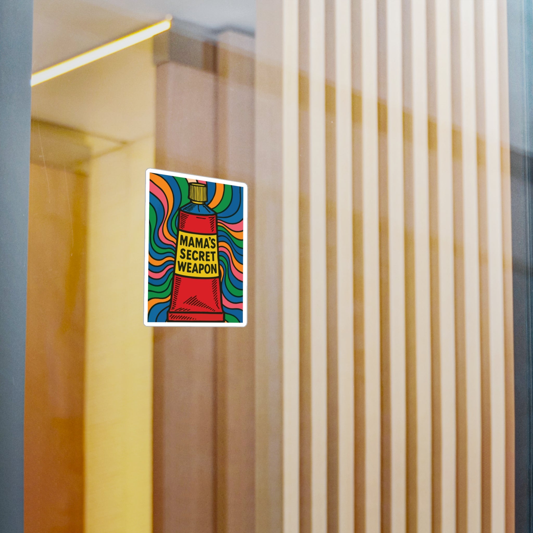 Mama’s Secret Weapon. Retro Kiss-Cut Vinyl Sticker