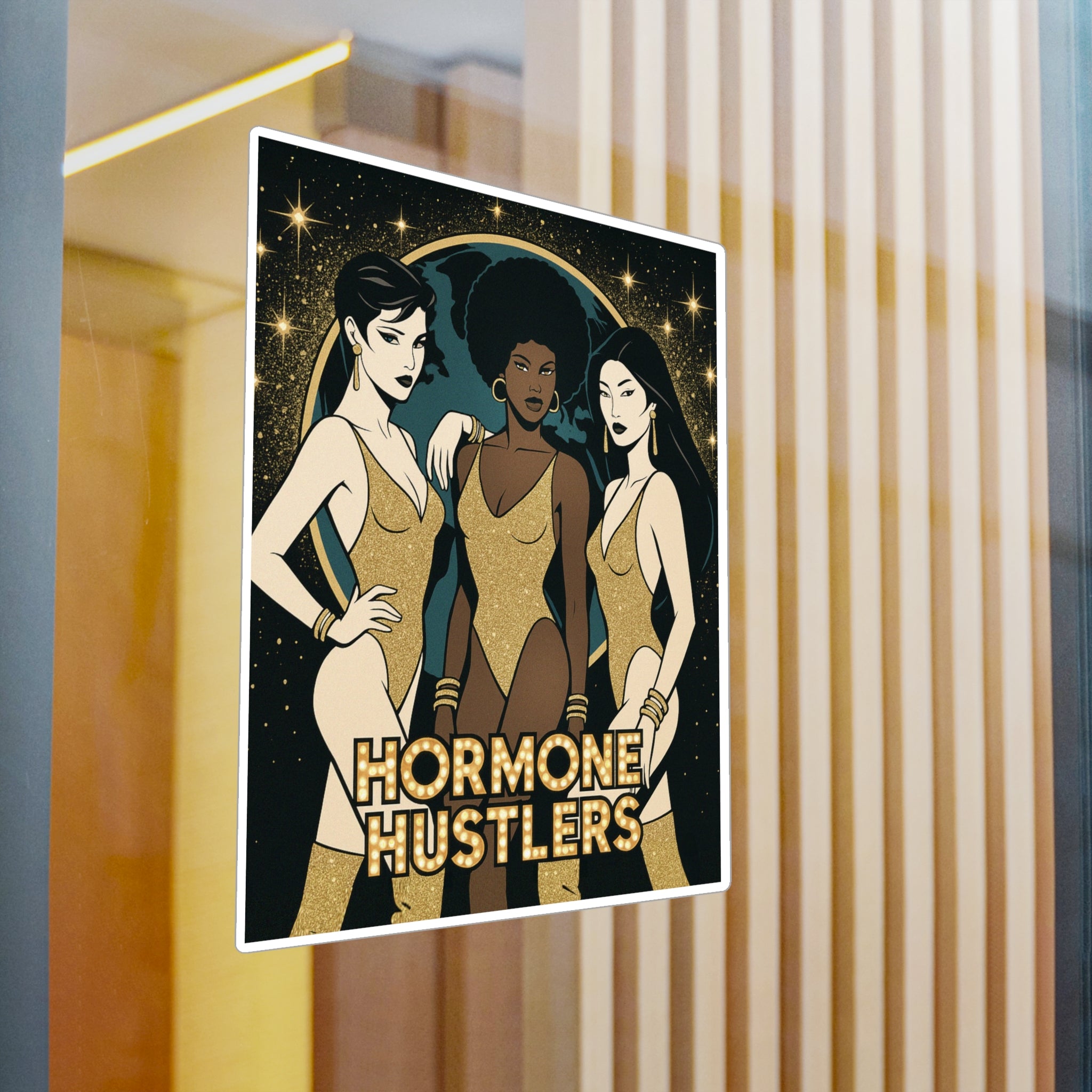 Hormone Hustlers retro kiss-cut vinyl decals