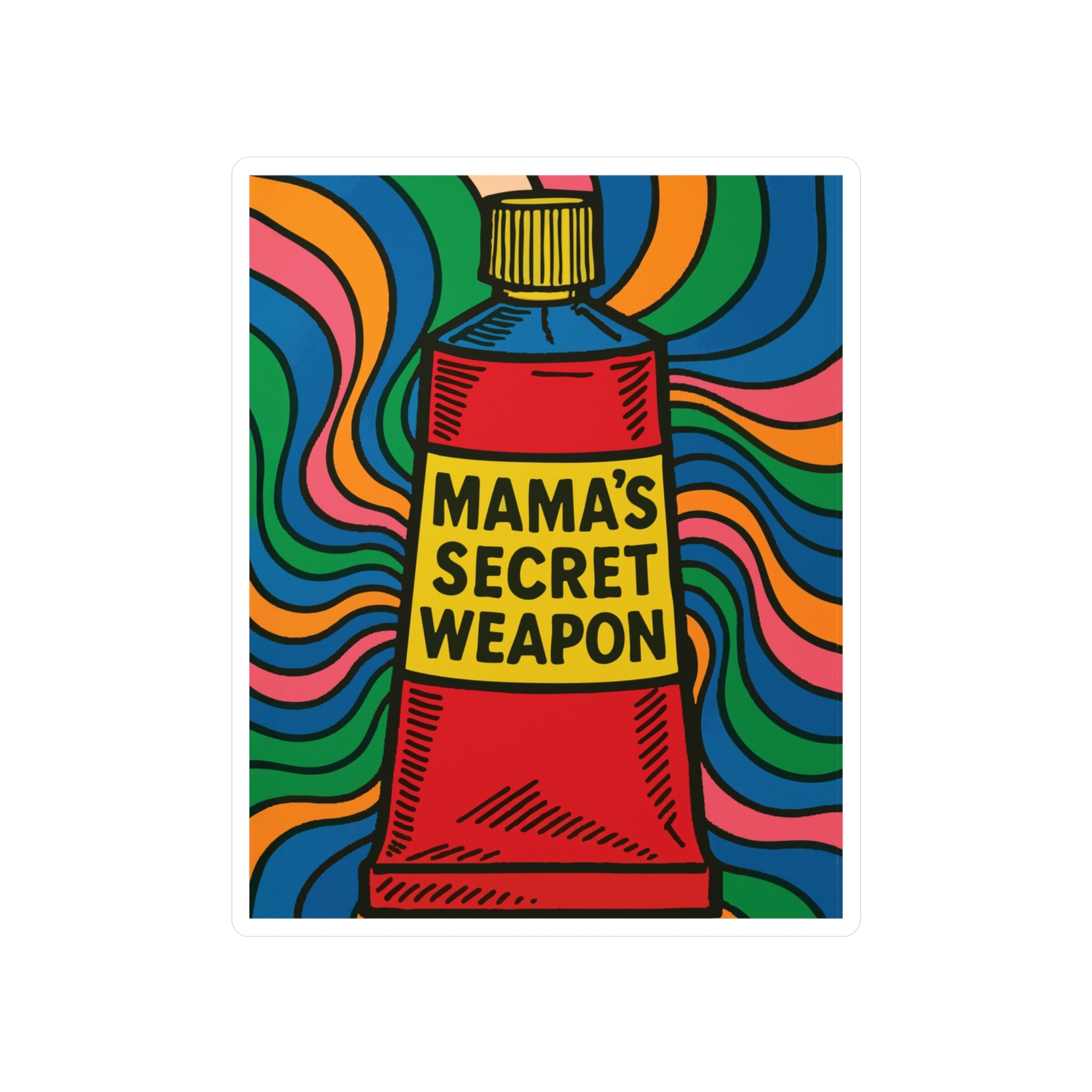 Mama’s Secret Weapon. Retro Kiss-Cut Vinyl Sticker