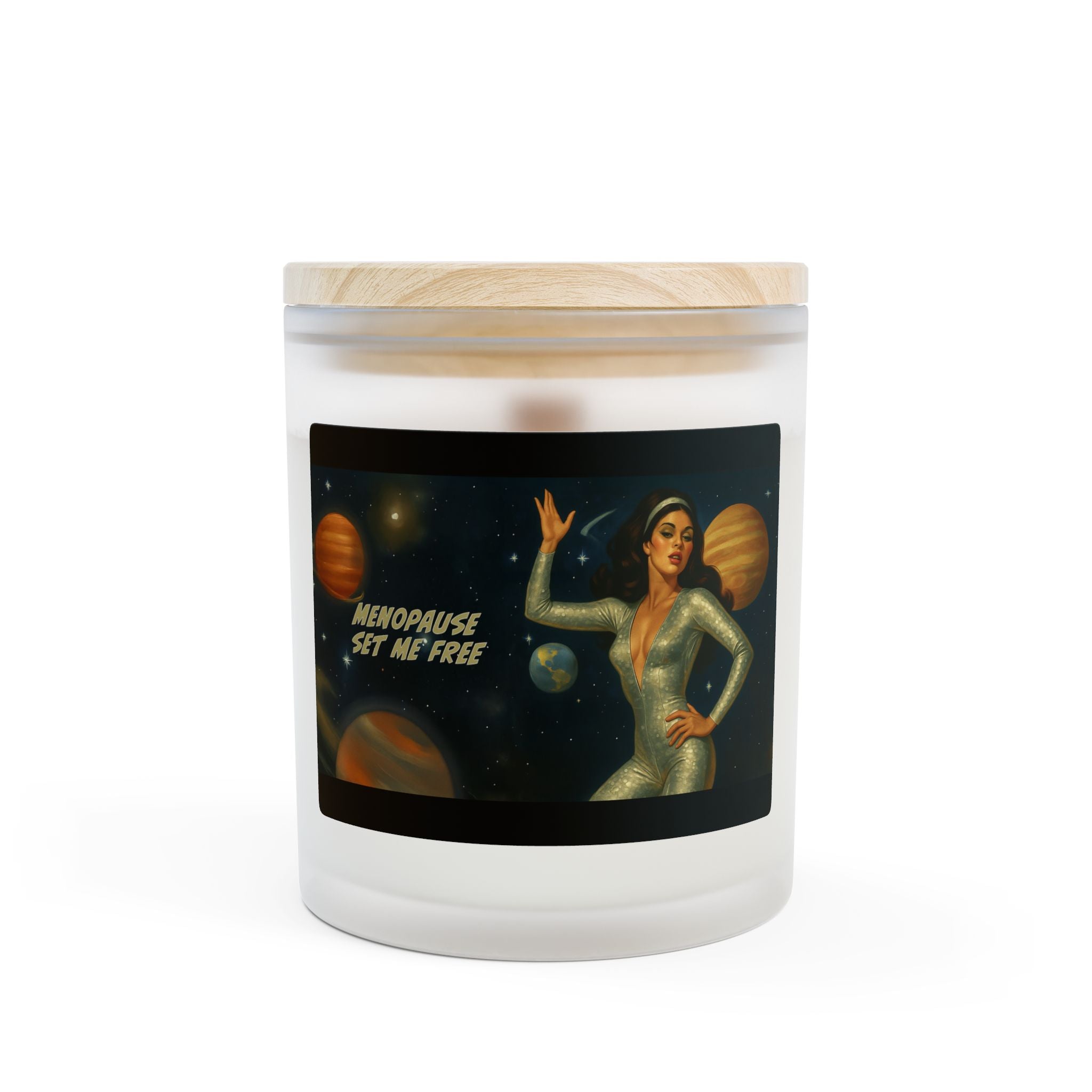 Menopause Set Me Free. Astronaut Frosted Glass Candle