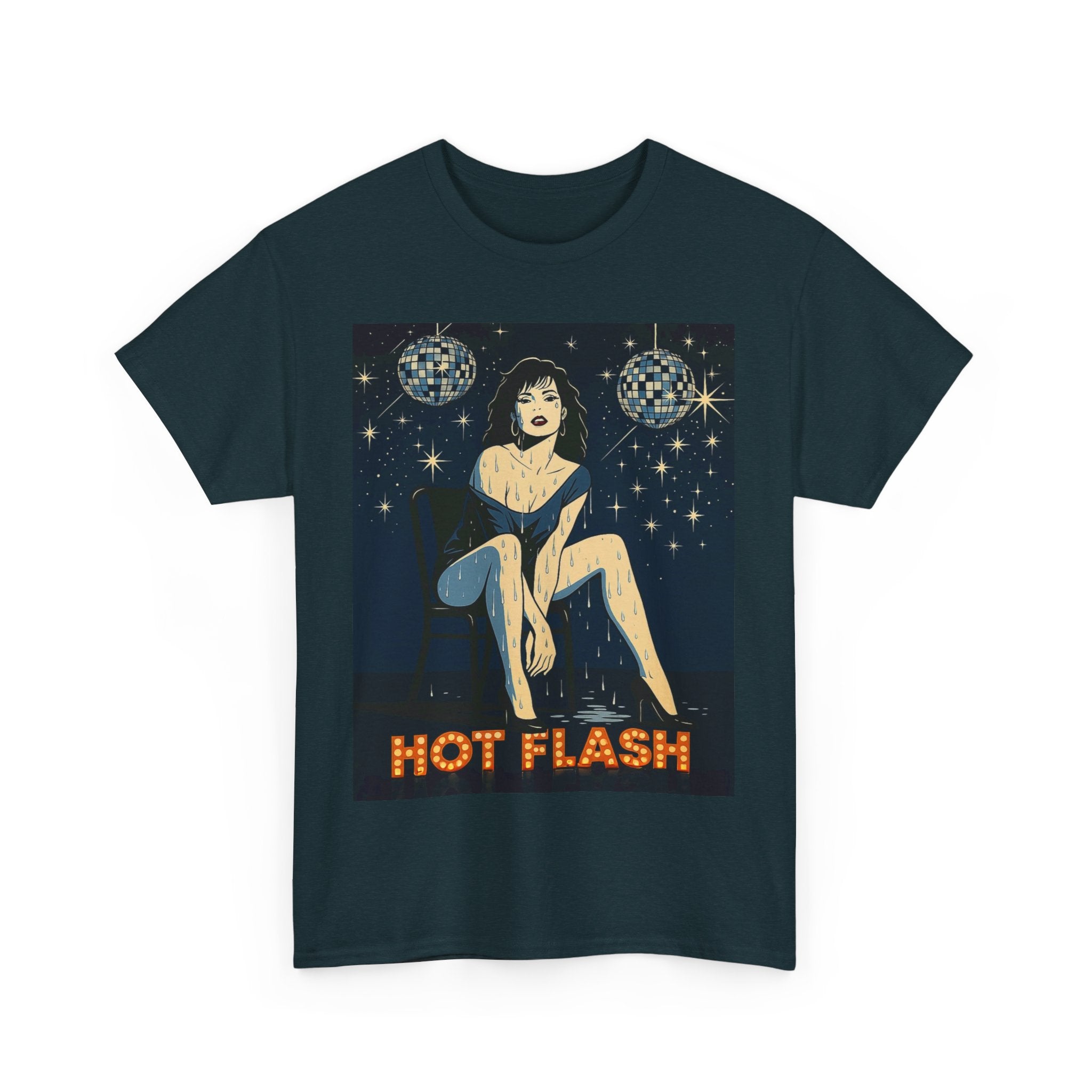 Hot Flash. Vintage-Inspired Graphic Cotton T-Shirt