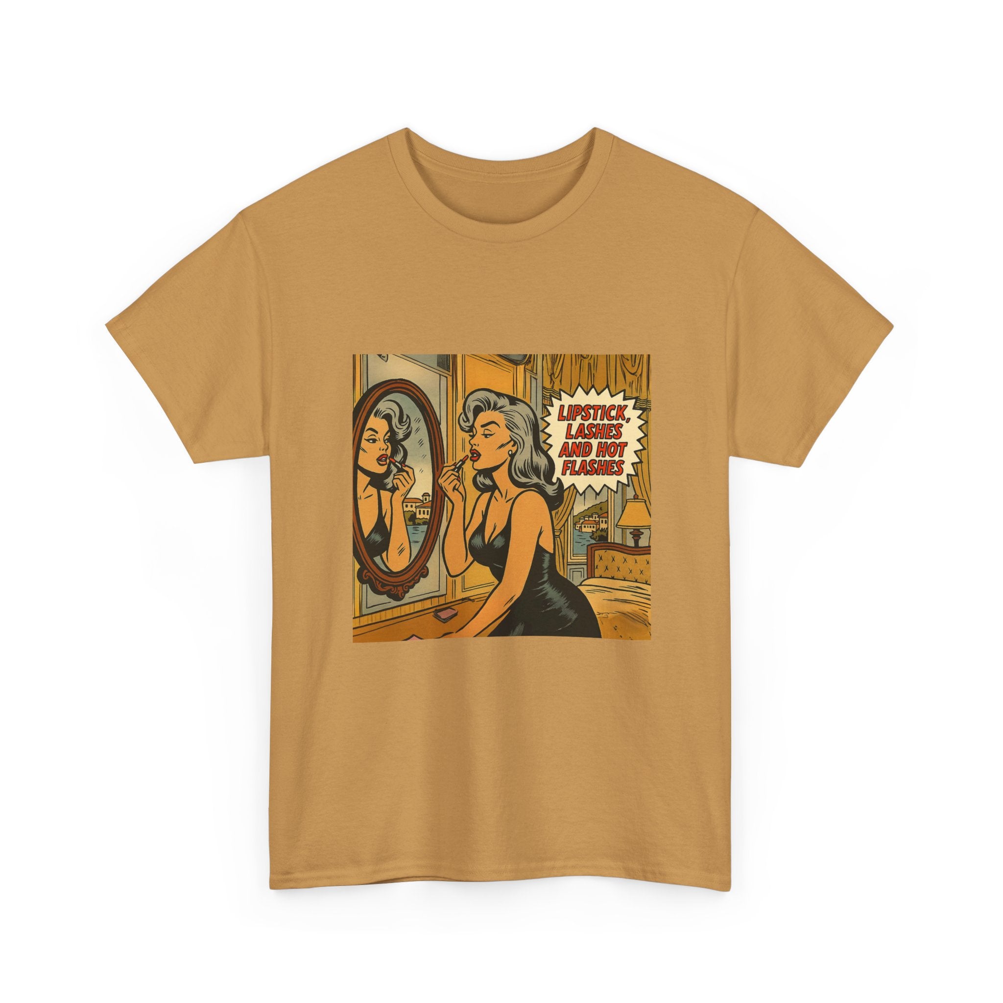 Lipstick, Lashes & Hot Flashes – Retro Women’s T-Shirt | Hot Flash Muse