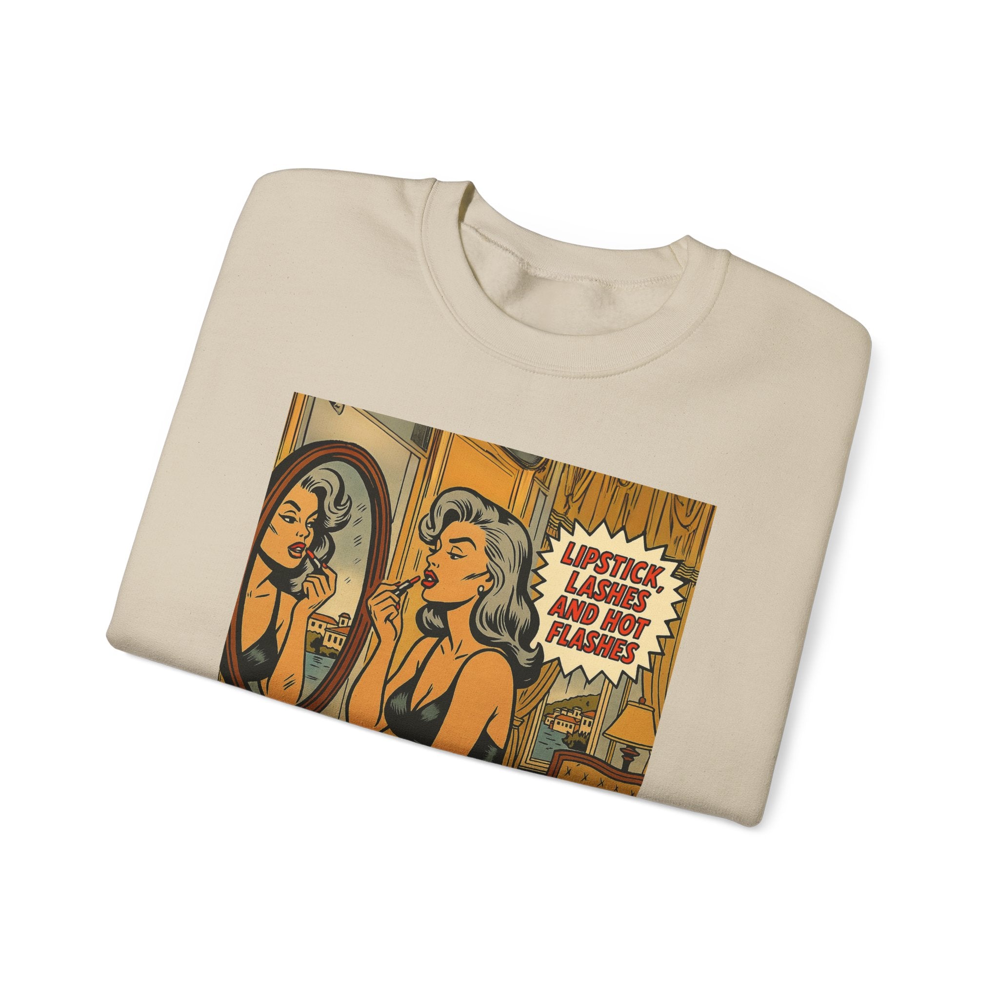 Lipstick, Lashes & Hot Flashes Crewneck