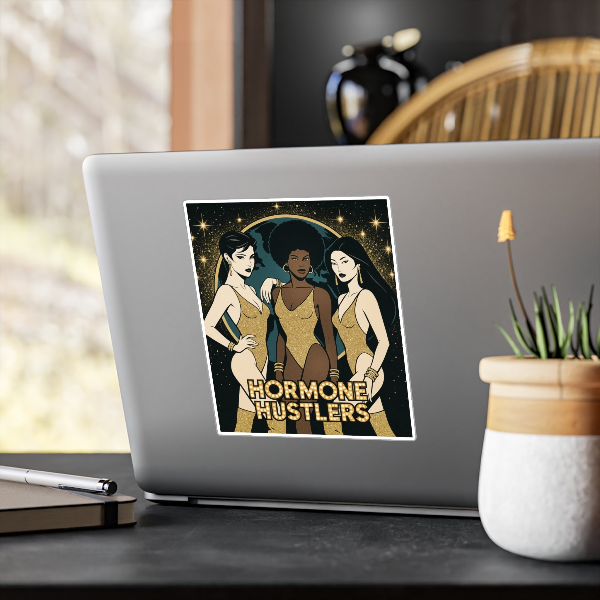 Hormone Hustlers retro kiss-cut vinyl decals