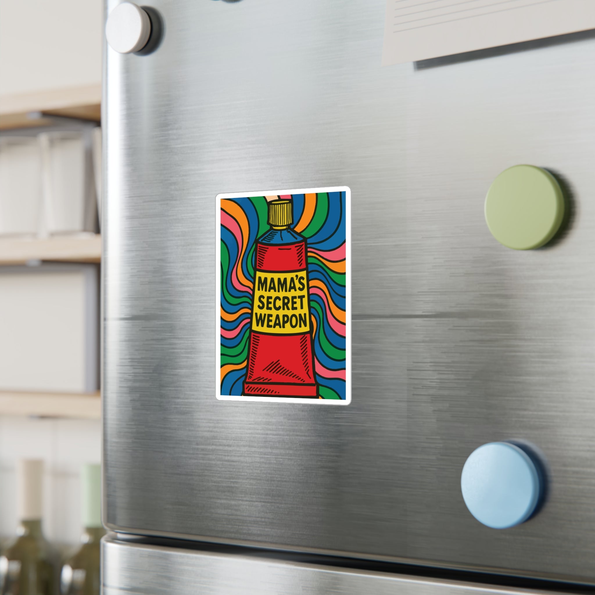 Mama’s Secret Weapon. Retro Kiss-Cut Vinyl Sticker