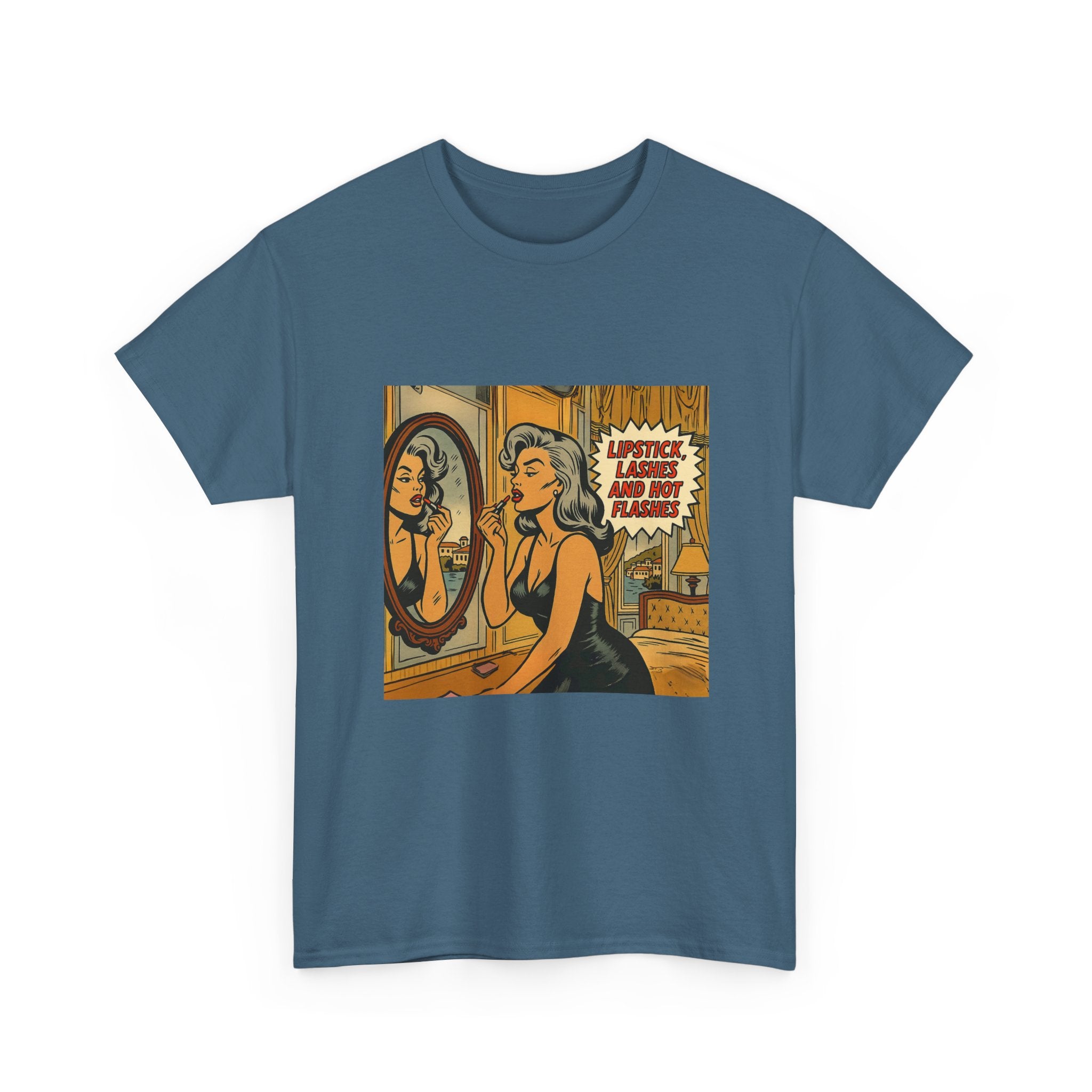 Lipstick, Lashes & Hot Flashes – Retro Women’s T-Shirt | Hot Flash Muse