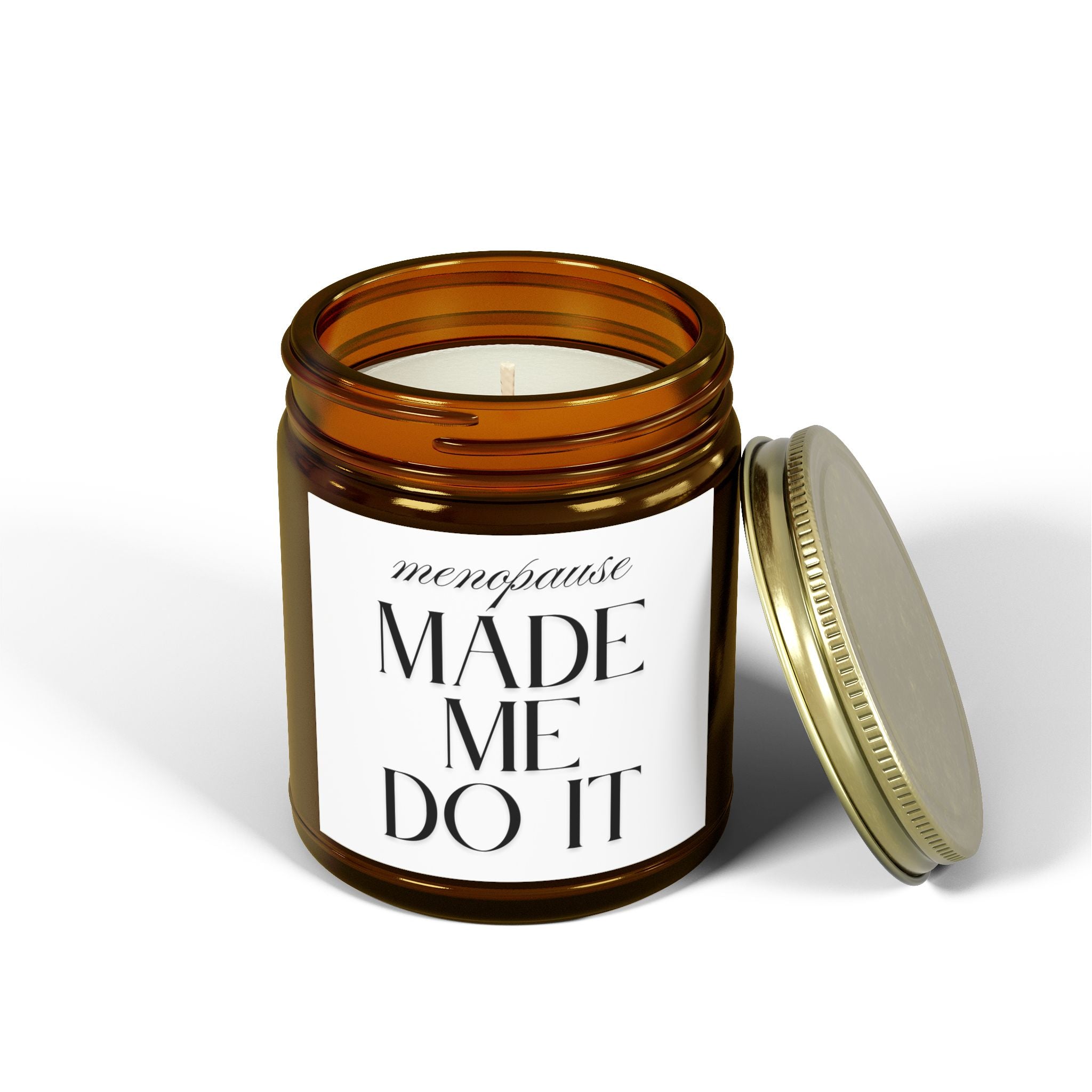 Menopause Made Me Do It. Scented Handmade Coconut Apricot Wax Candles