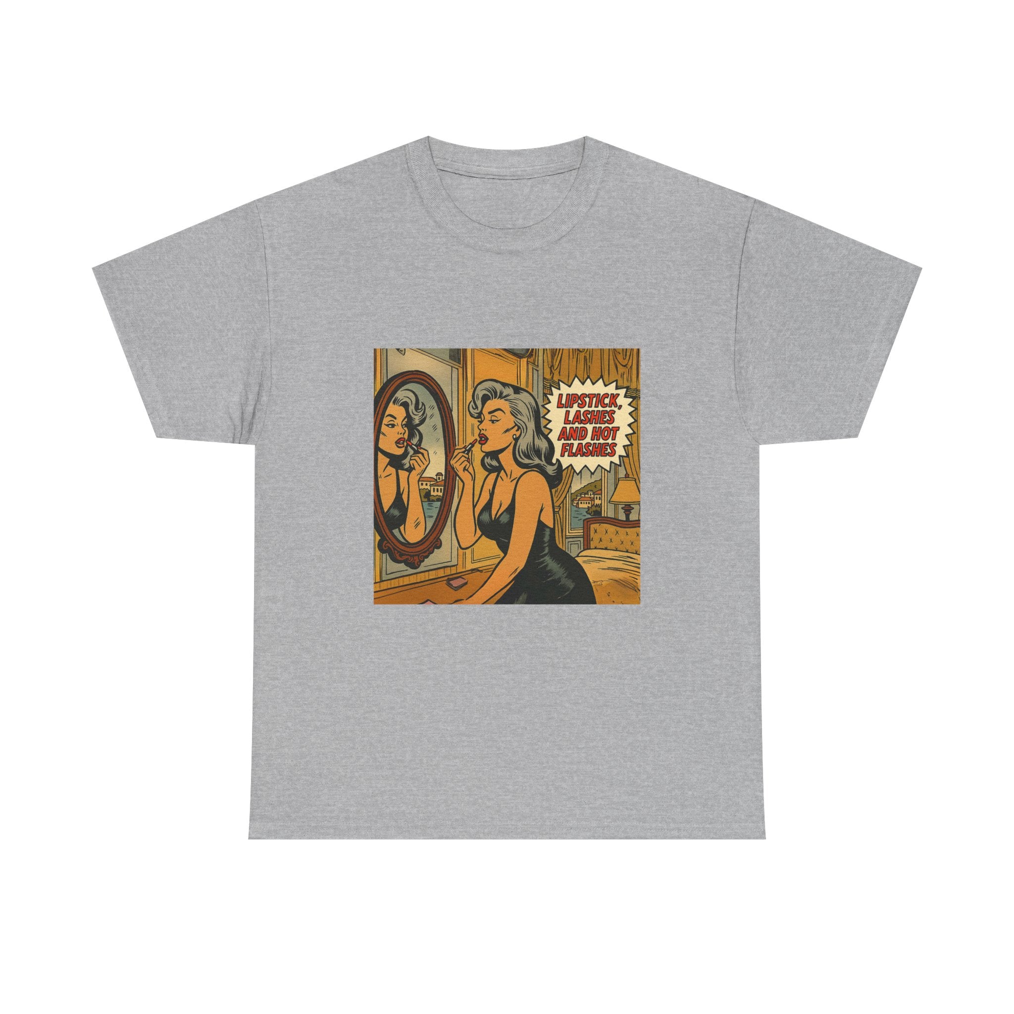 Lipstick, Lashes & Hot Flashes – Retro Women’s T-Shirt | Hot Flash Muse