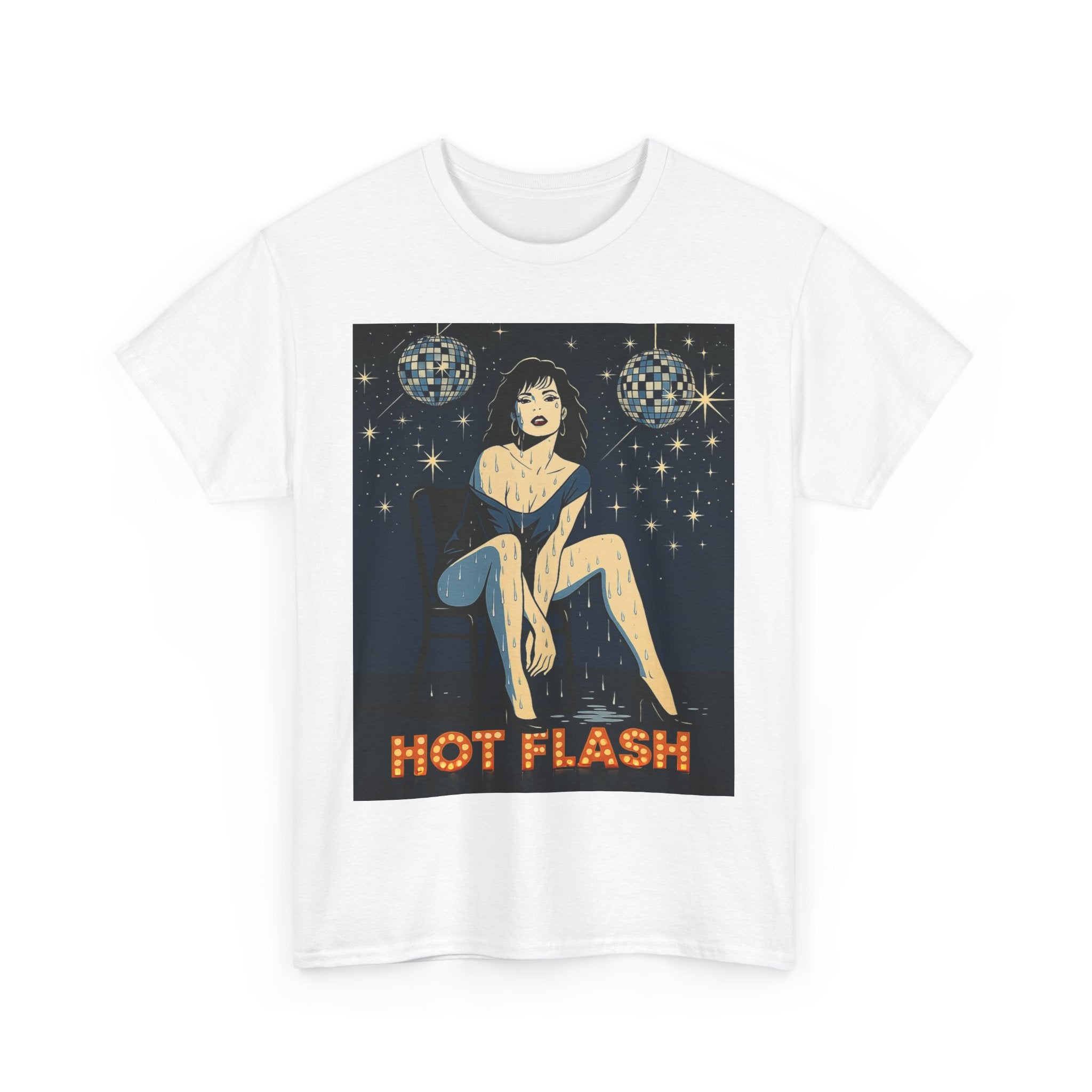 Hot Flash. Vintage-Inspired Graphic Cotton T-Shirt