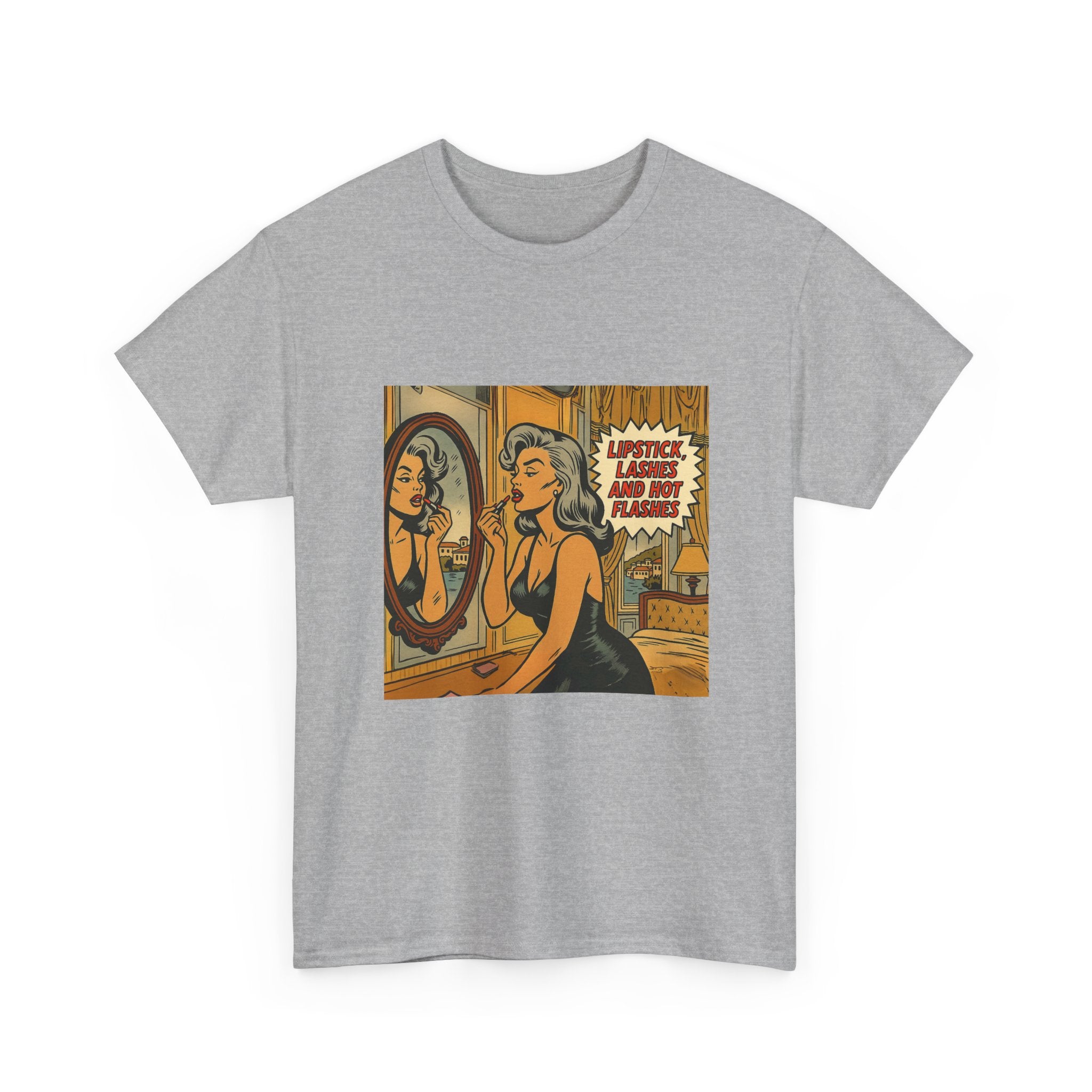 Lipstick, Lashes & Hot Flashes – Retro Women’s T-Shirt | Hot Flash Muse