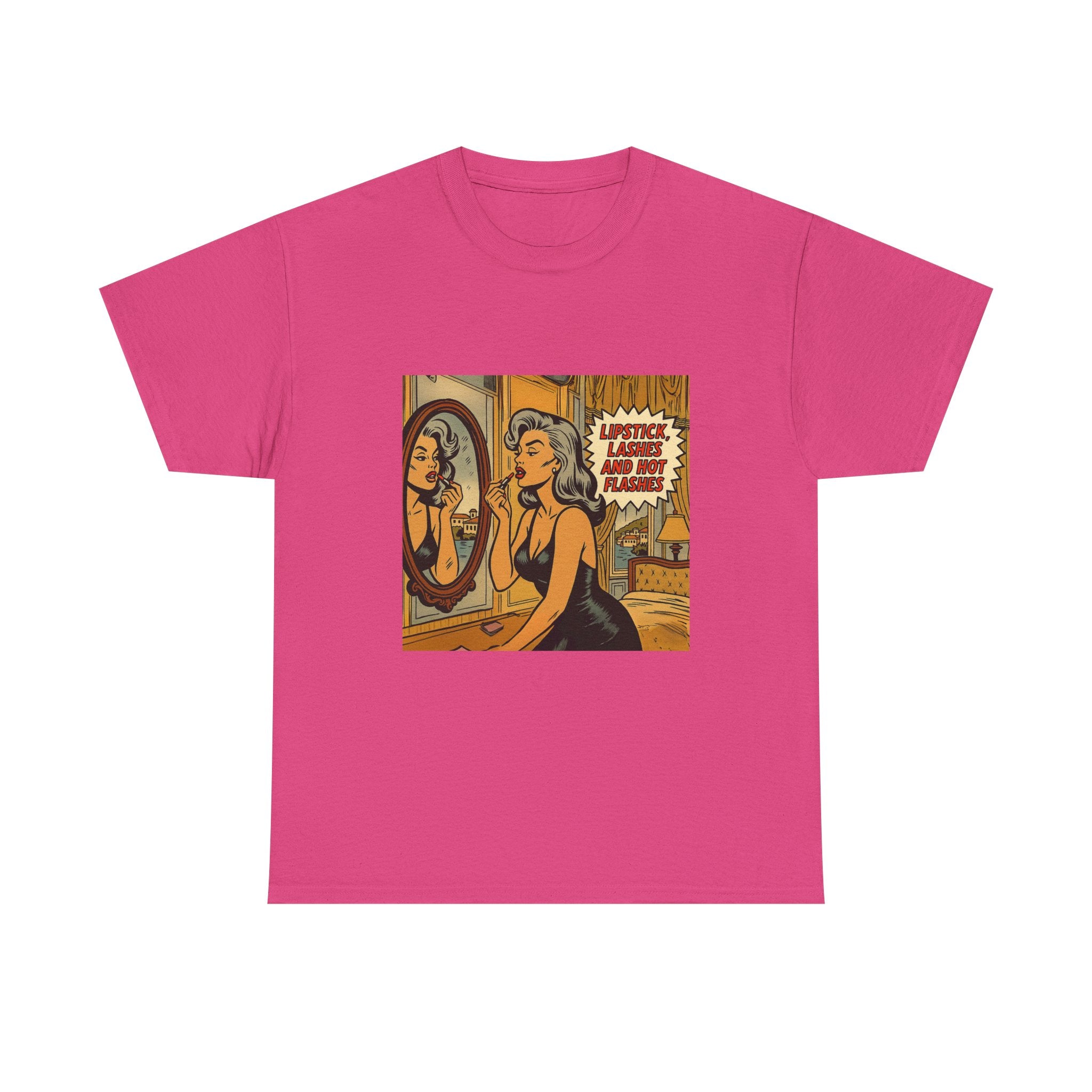 Lipstick, Lashes & Hot Flashes – Retro Women’s T-Shirt | Hot Flash Muse
