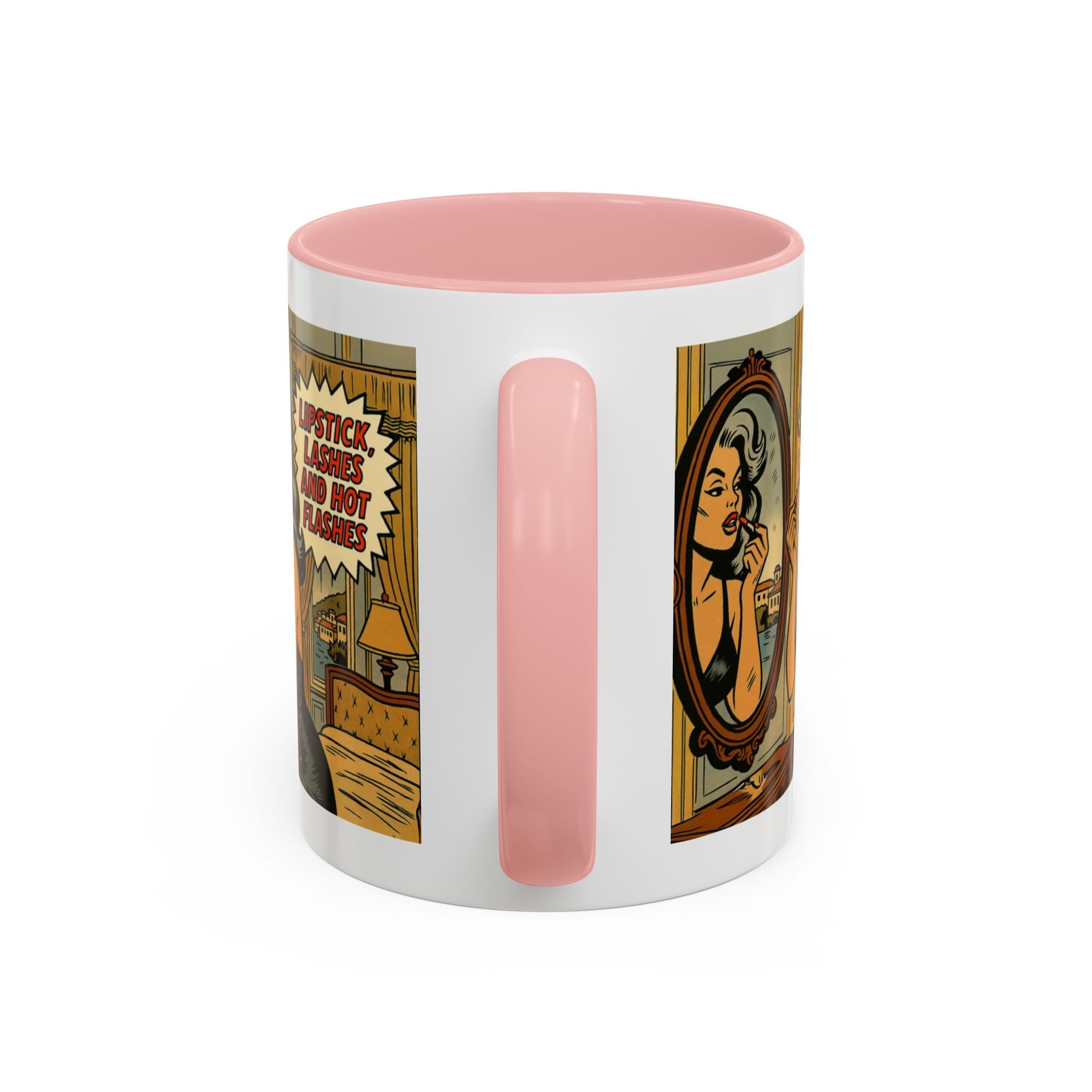 Hot Flashes & Lashes Mug.  Funny Menopause Coffee Cup for Women