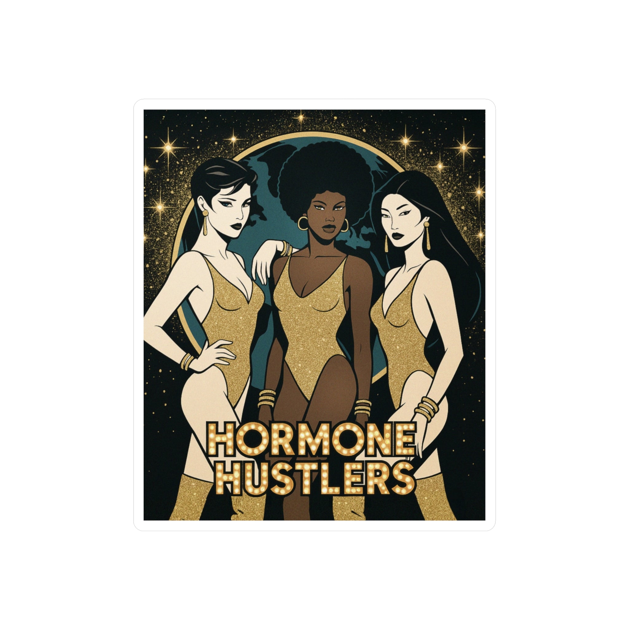 Hormone Hustlers retro kiss-cut vinyl decals