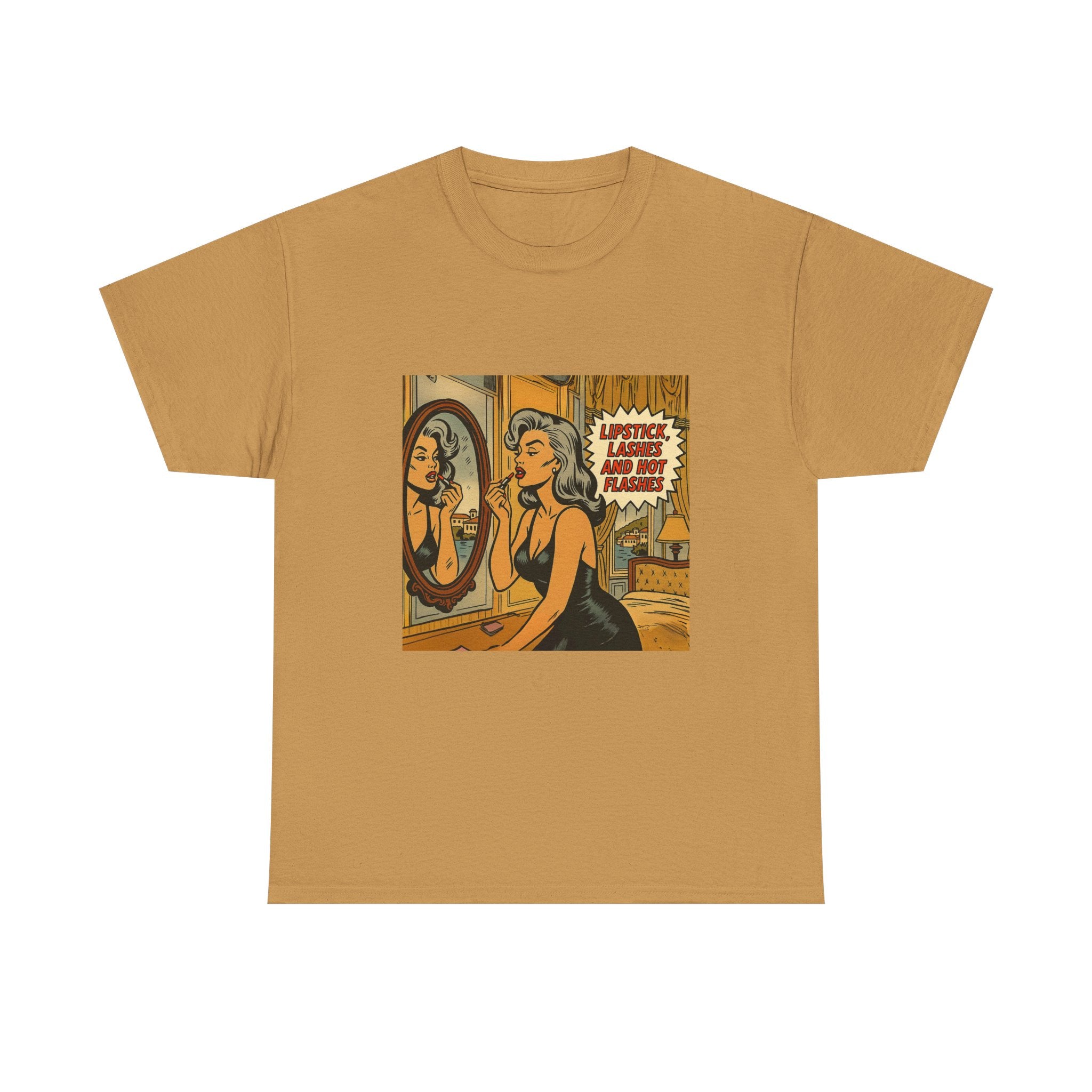 Lipstick, Lashes & Hot Flashes – Retro Women’s T-Shirt | Hot Flash Muse