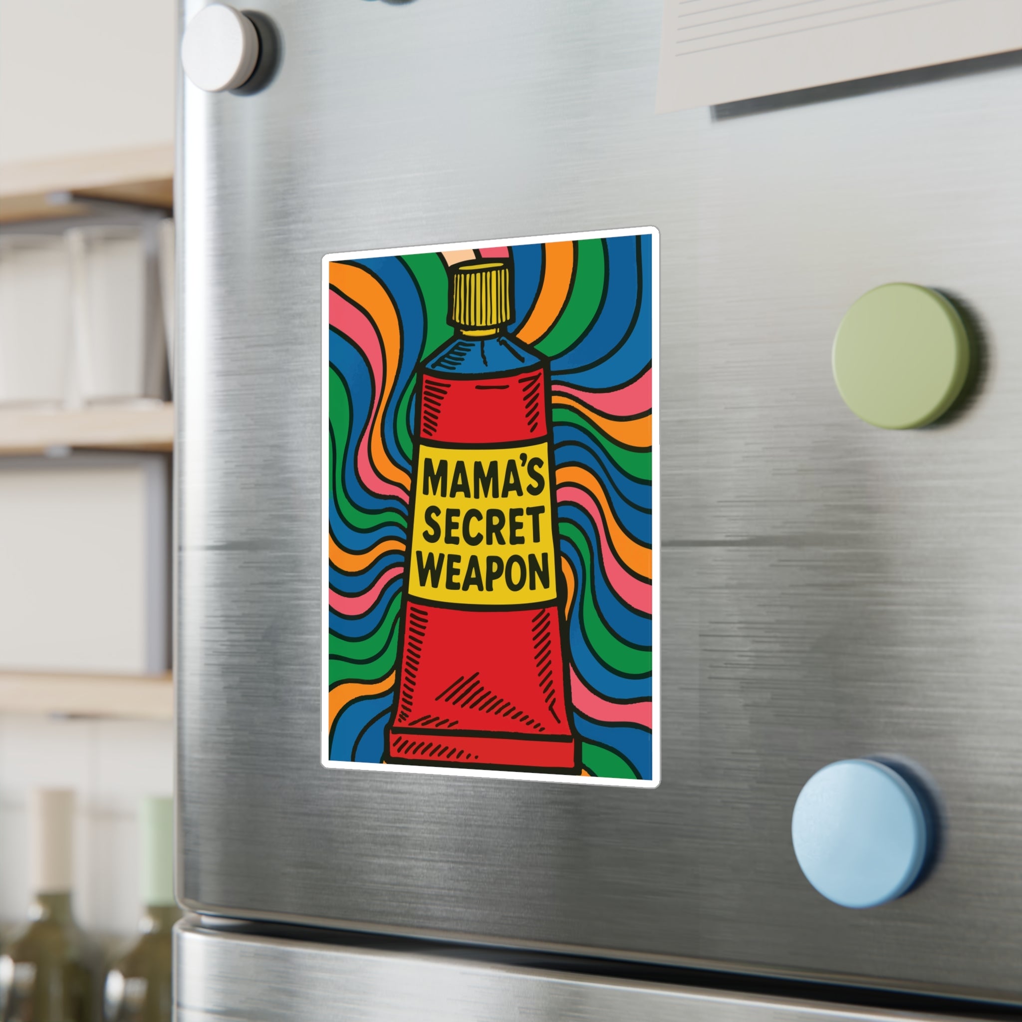 Mama’s Secret Weapon. Retro Kiss-Cut Vinyl Sticker