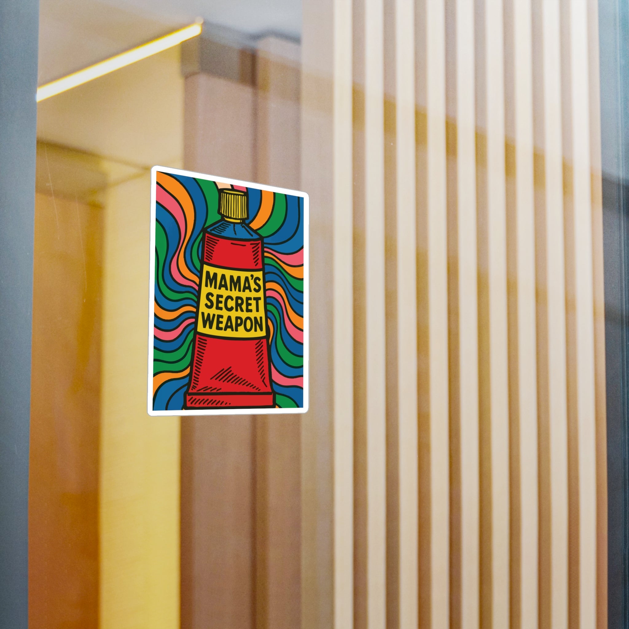 Mama’s Secret Weapon. Retro Kiss-Cut Vinyl Sticker