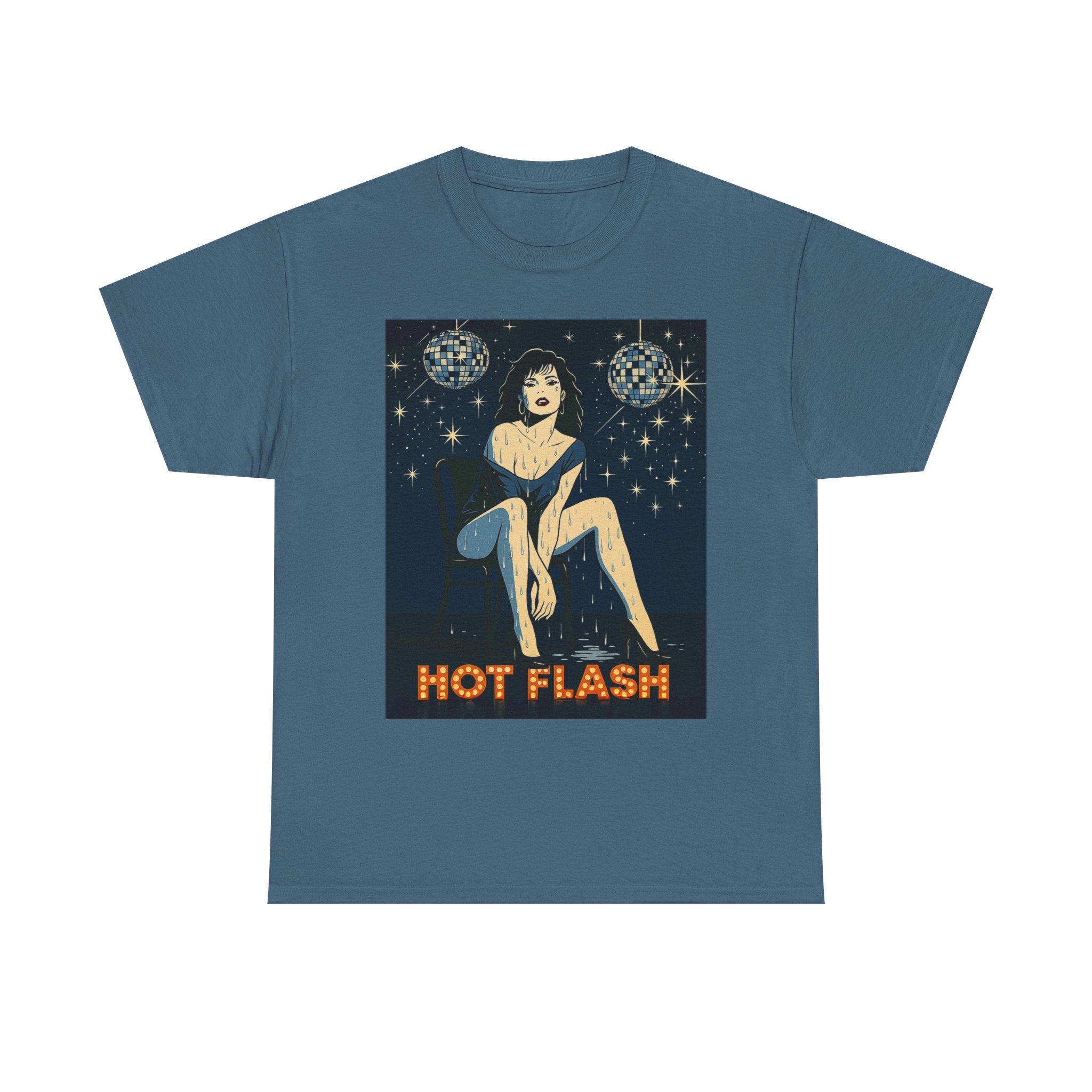 Hot Flash. Vintage-Inspired Graphic Cotton T-Shirt