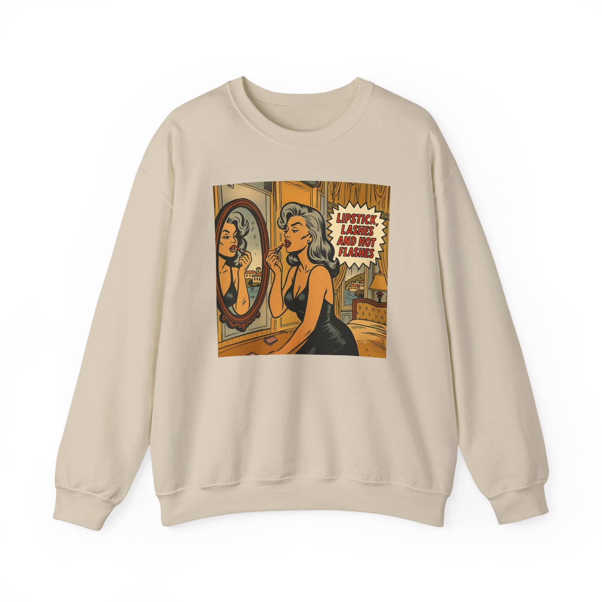 Lipstick, Lashes & Hot Flashes Crewneck