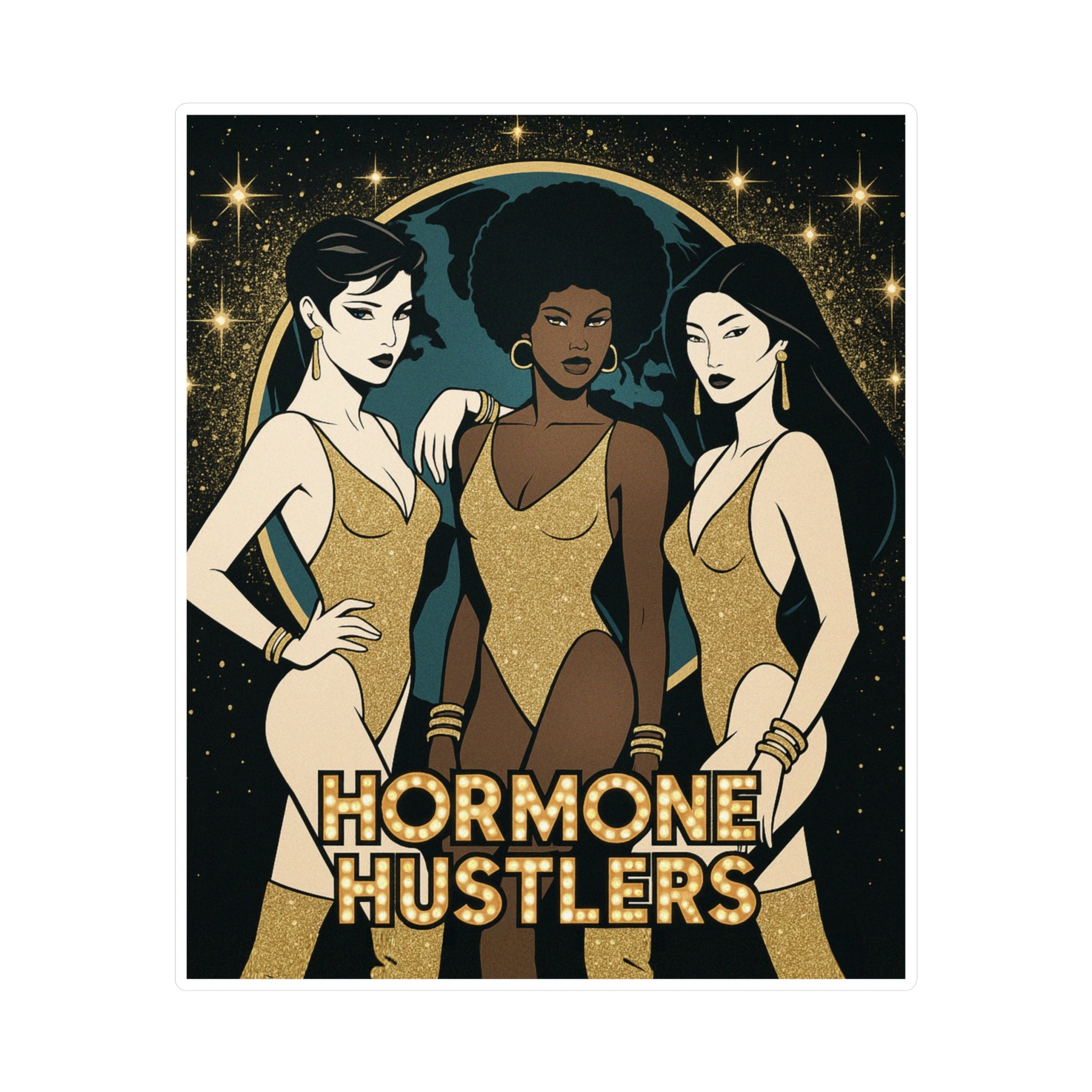 Hormone Hustlers retro kiss-cut vinyl decals
