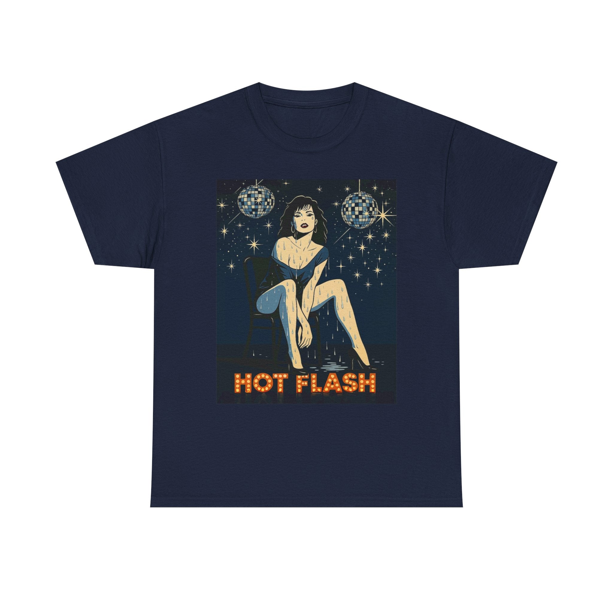Hot Flash. Vintage-Inspired Graphic Cotton T-Shirt