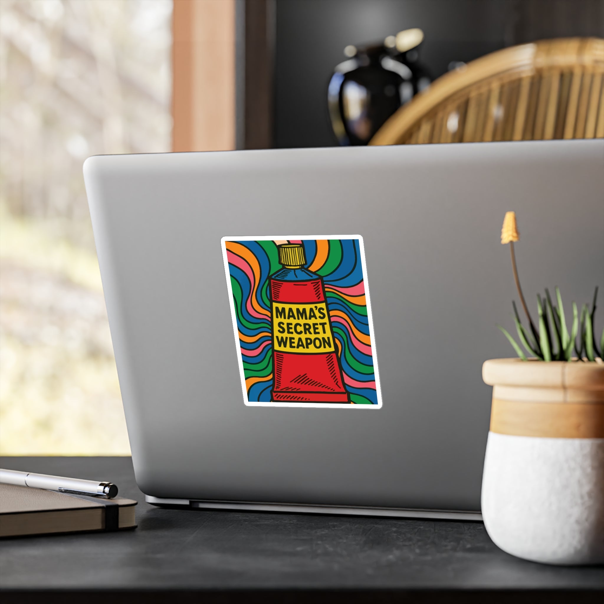 Mama’s Secret Weapon. Retro Kiss-Cut Vinyl Sticker