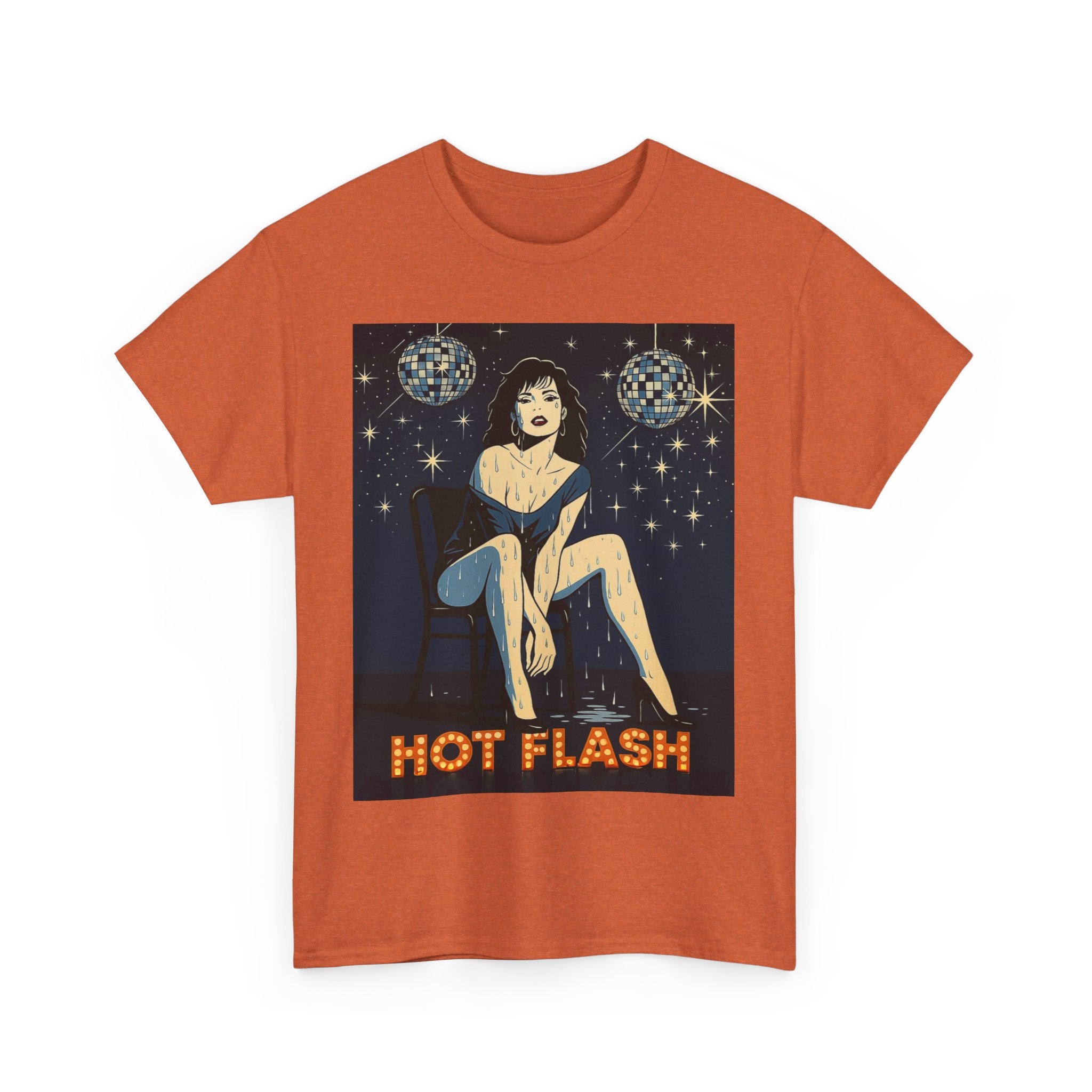 Hot Flash. Vintage-Inspired Graphic Cotton T-Shirt