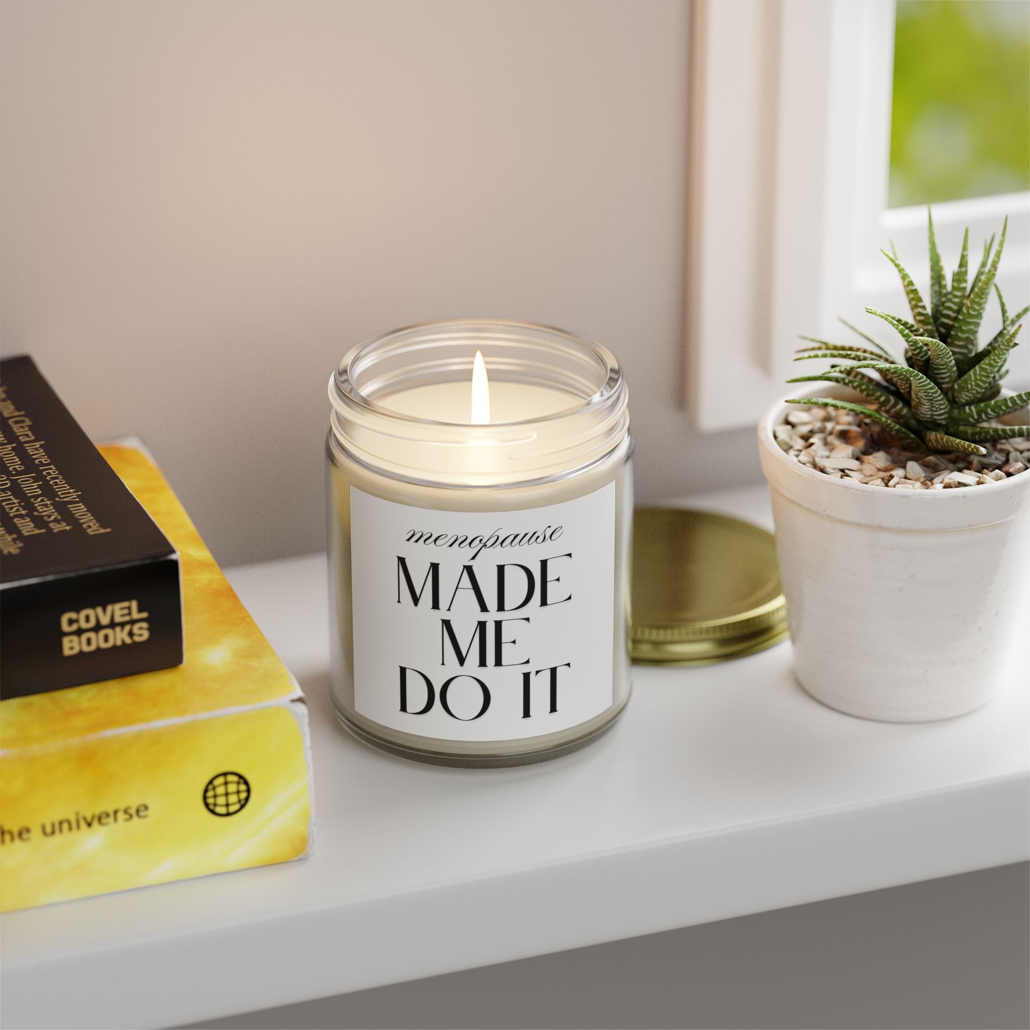 Menopause Made Me Do It. Scented Handmade Coconut Apricot Wax Candles