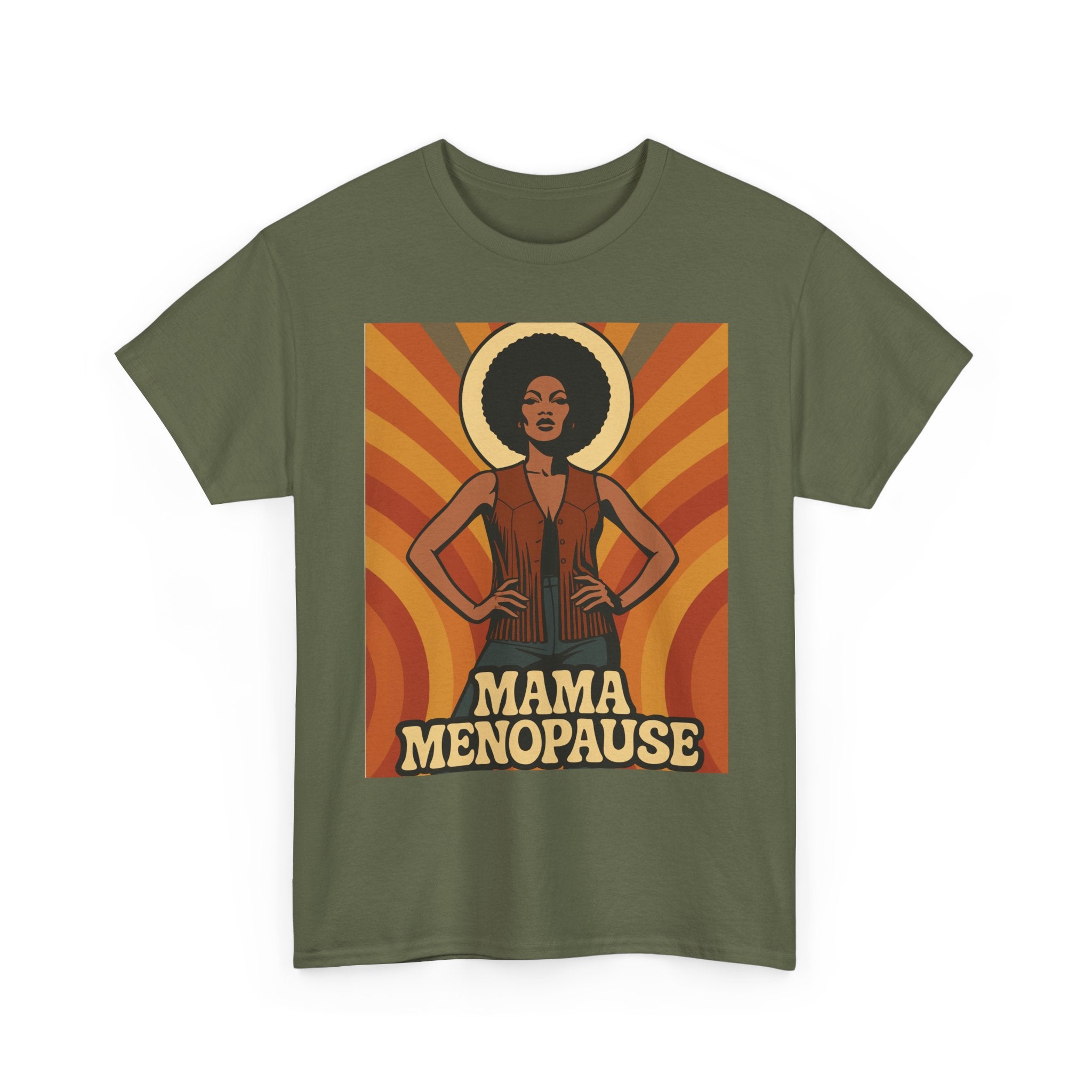 Menopause Mama. Retro Unisex Heavy Cotton T-Shirt