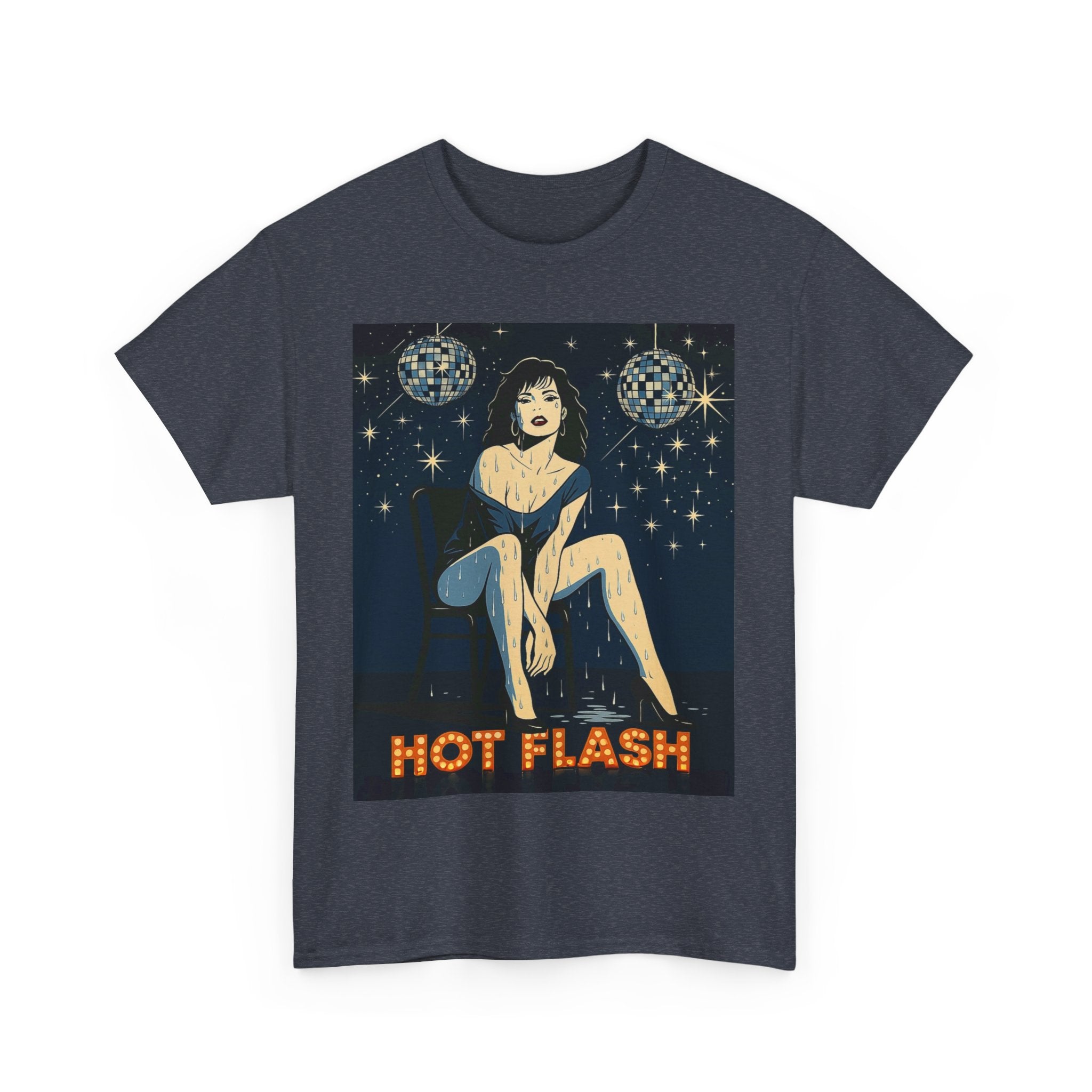 Hot Flash. Vintage-Inspired Graphic Cotton T-Shirt