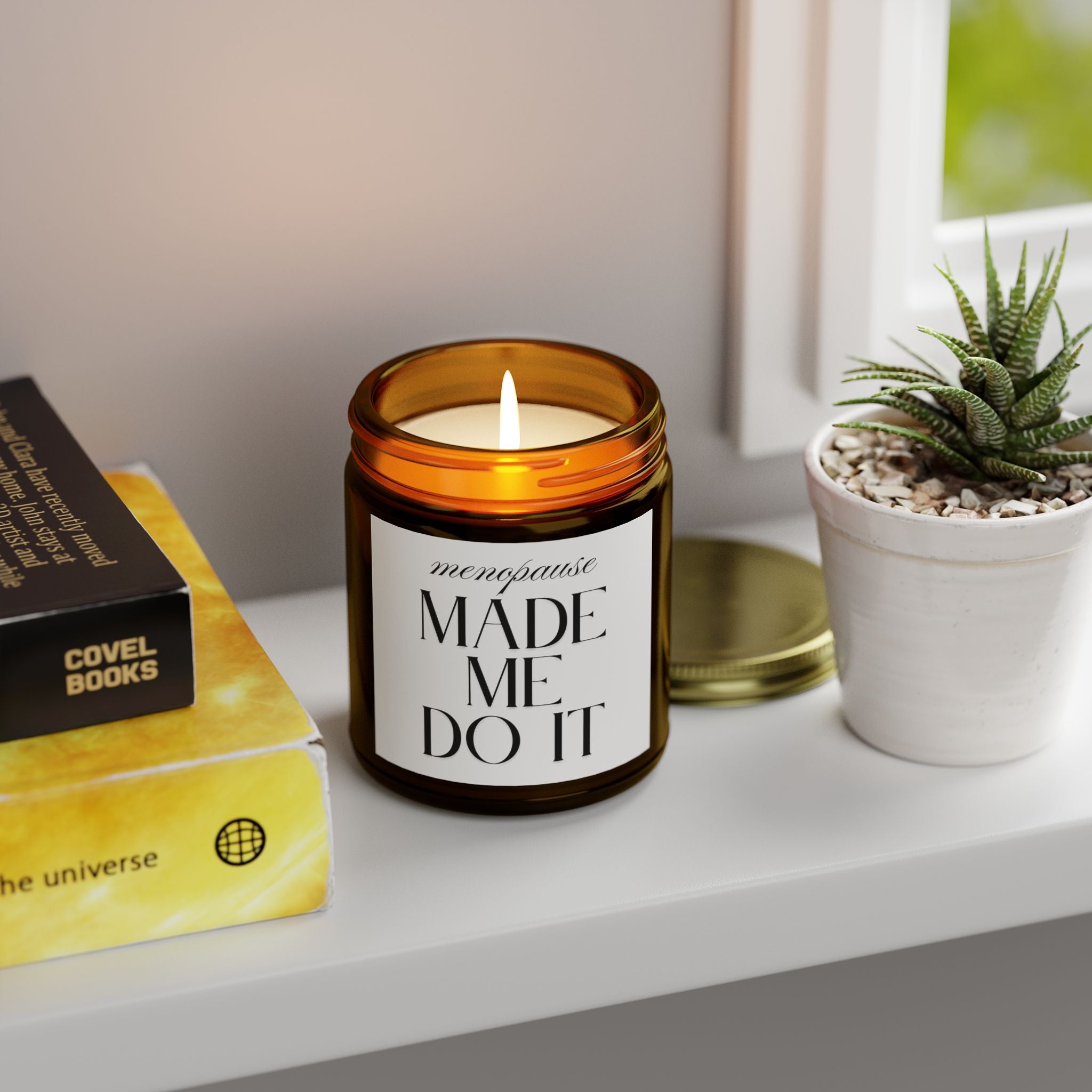 Menopause Made Me Do It. Scented Handmade Coconut Apricot Wax Candles