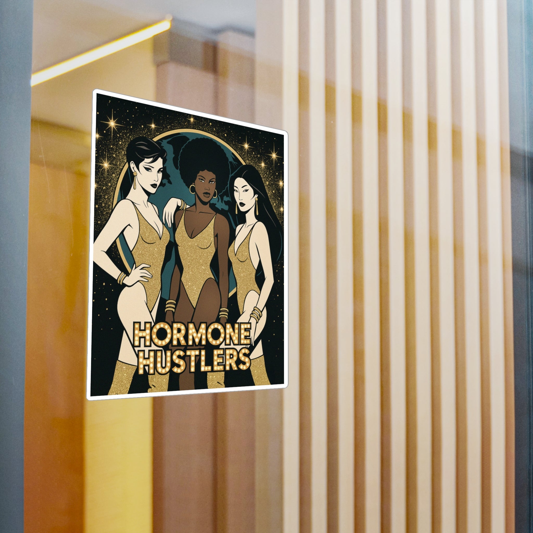 Hormone Hustlers retro kiss-cut vinyl decals