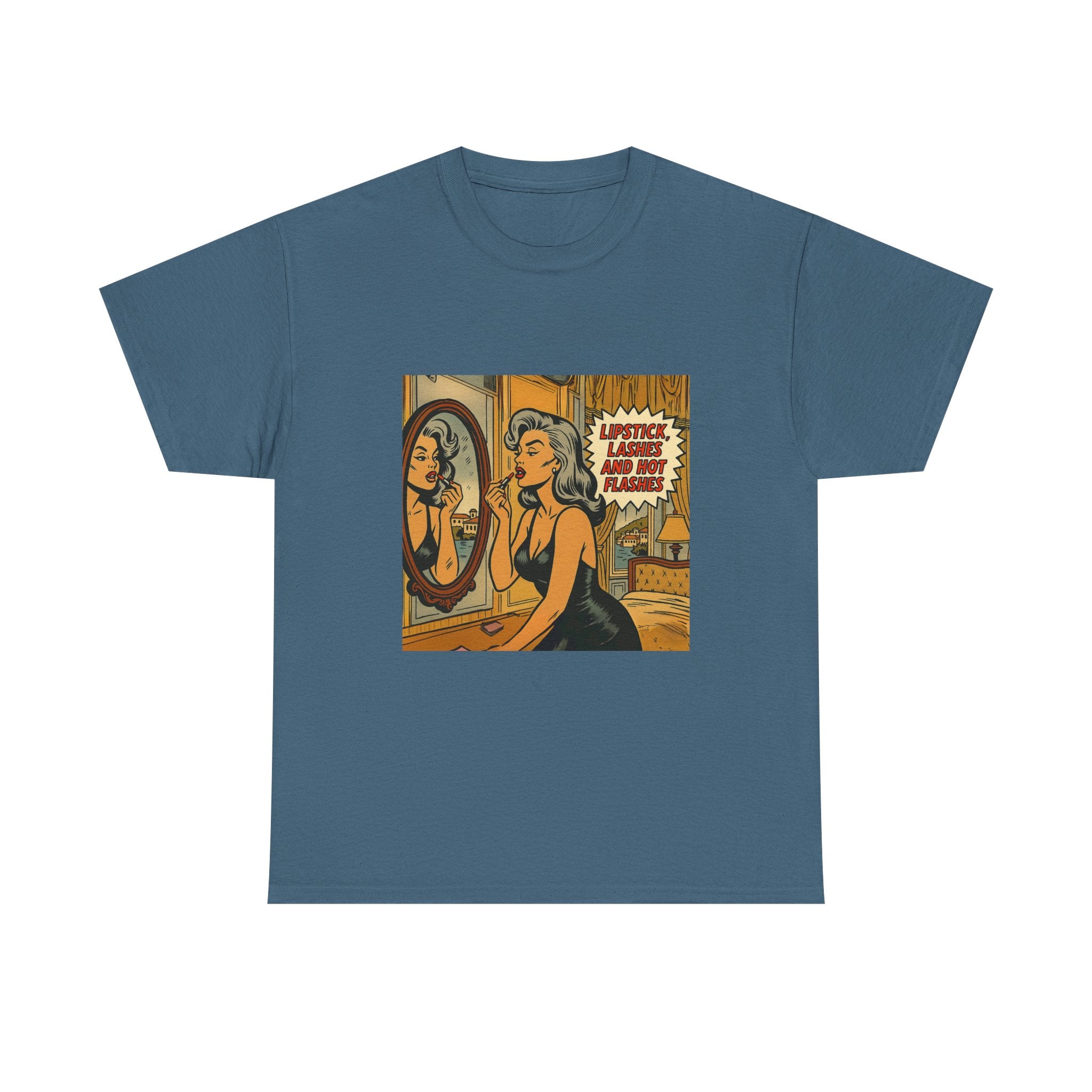Lipstick, Lashes & Hot Flashes – Retro Women’s T-Shirt | Hot Flash Muse