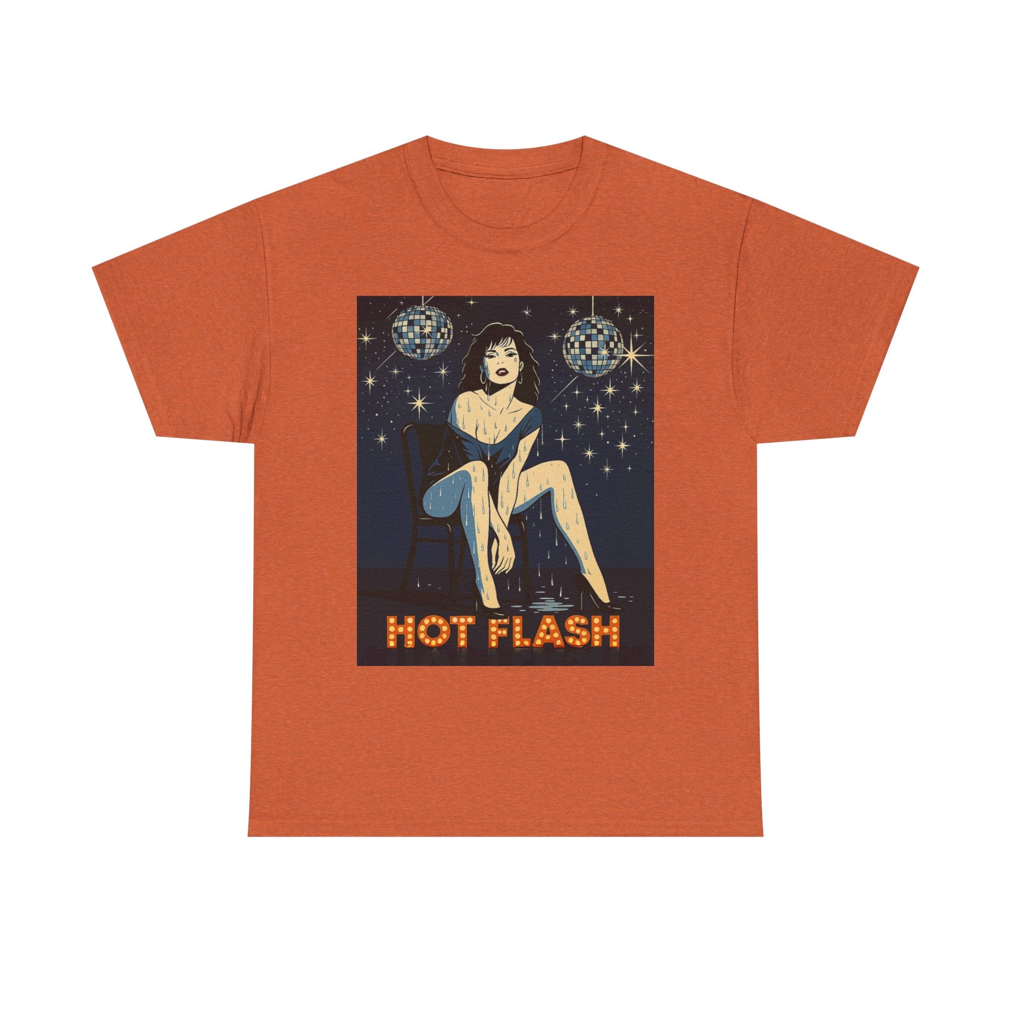 Hot Flash. Vintage-Inspired Graphic Cotton T-Shirt