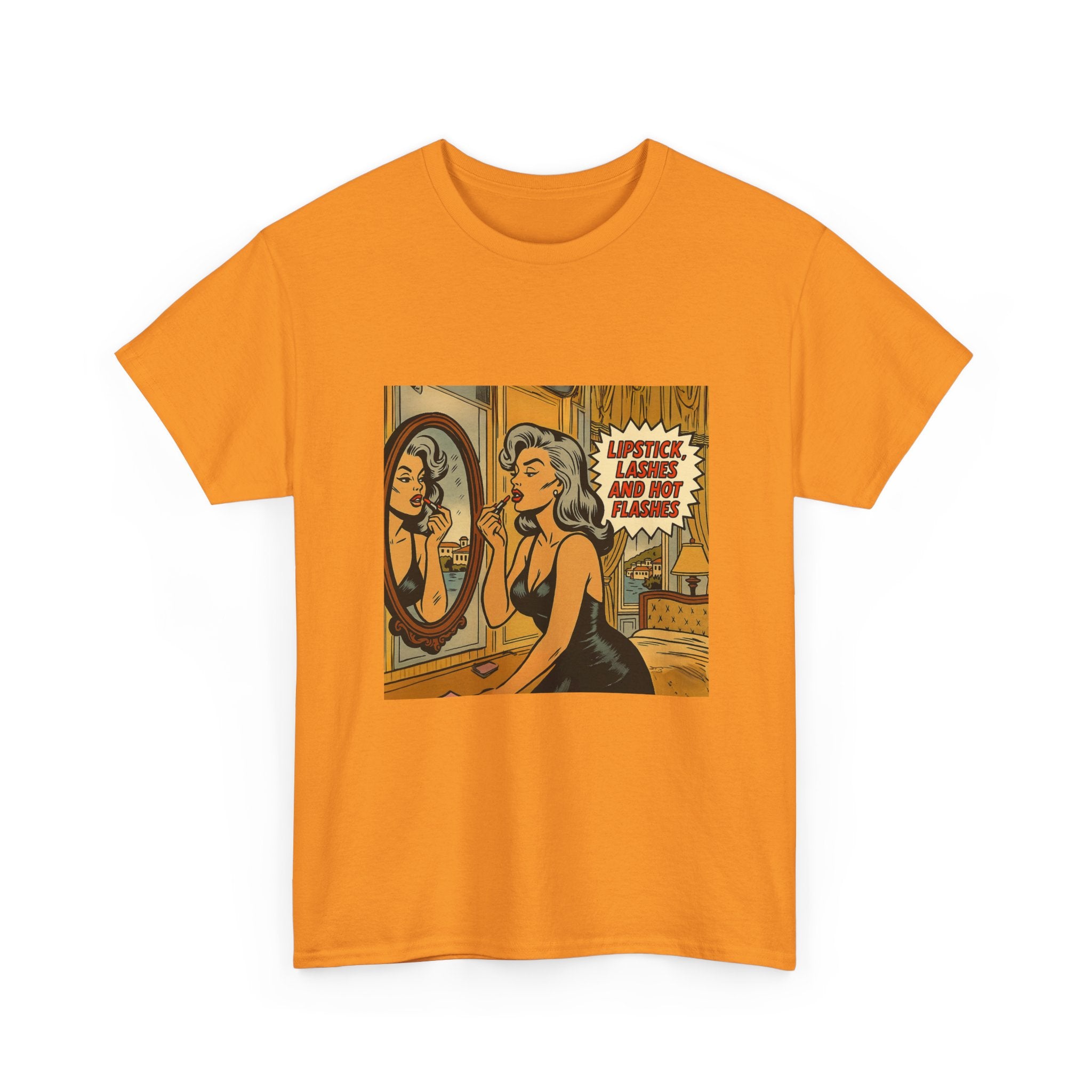 Lipstick, Lashes & Hot Flashes – Retro Women’s T-Shirt | Hot Flash Muse