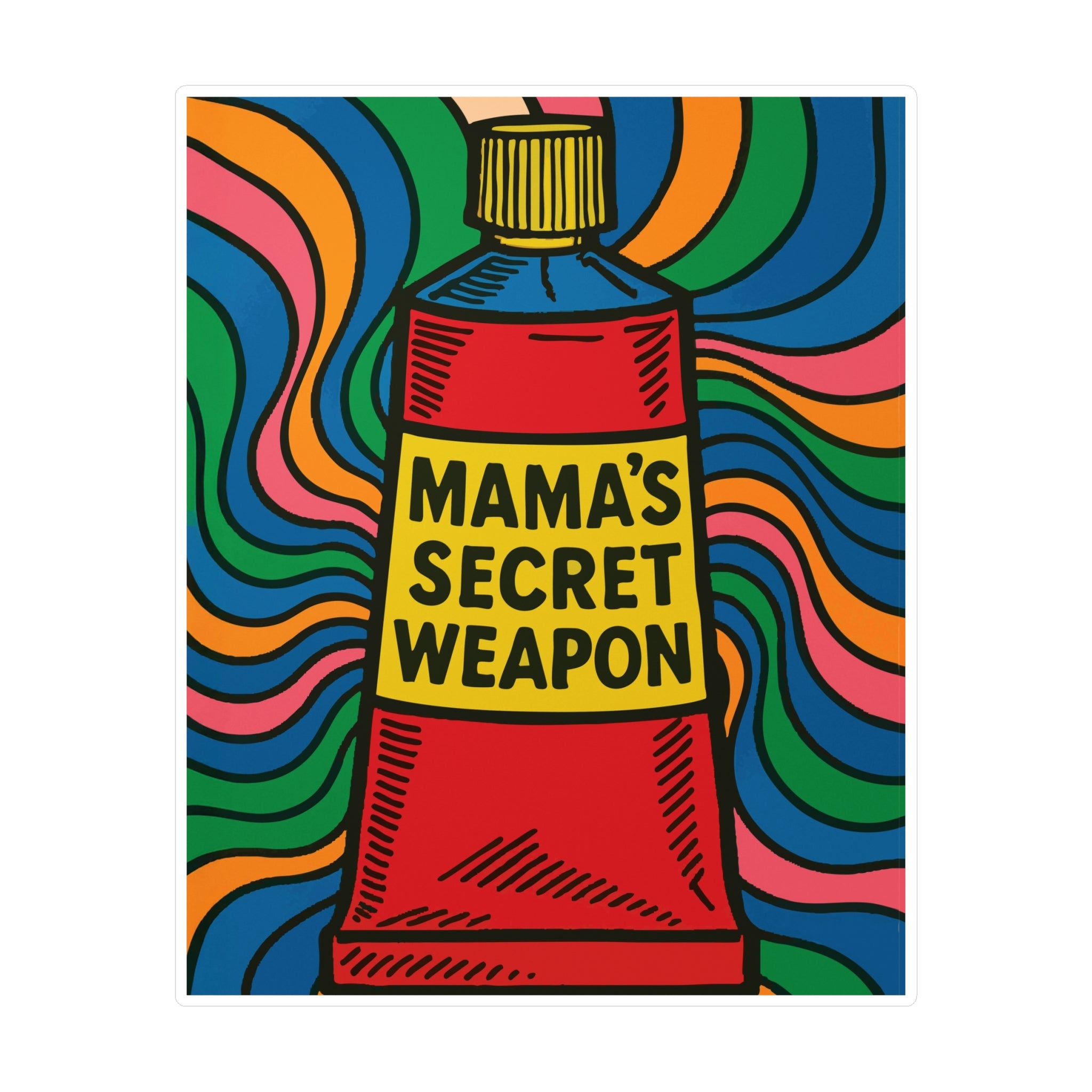 Mama’s Secret Weapon. Retro Kiss-Cut Vinyl Sticker