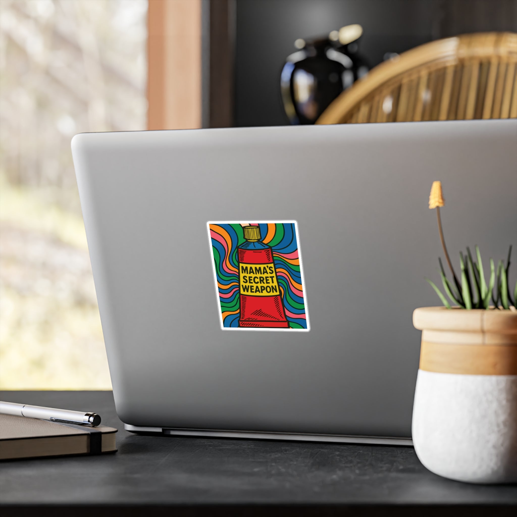 Mama’s Secret Weapon. Retro Kiss-Cut Vinyl Sticker