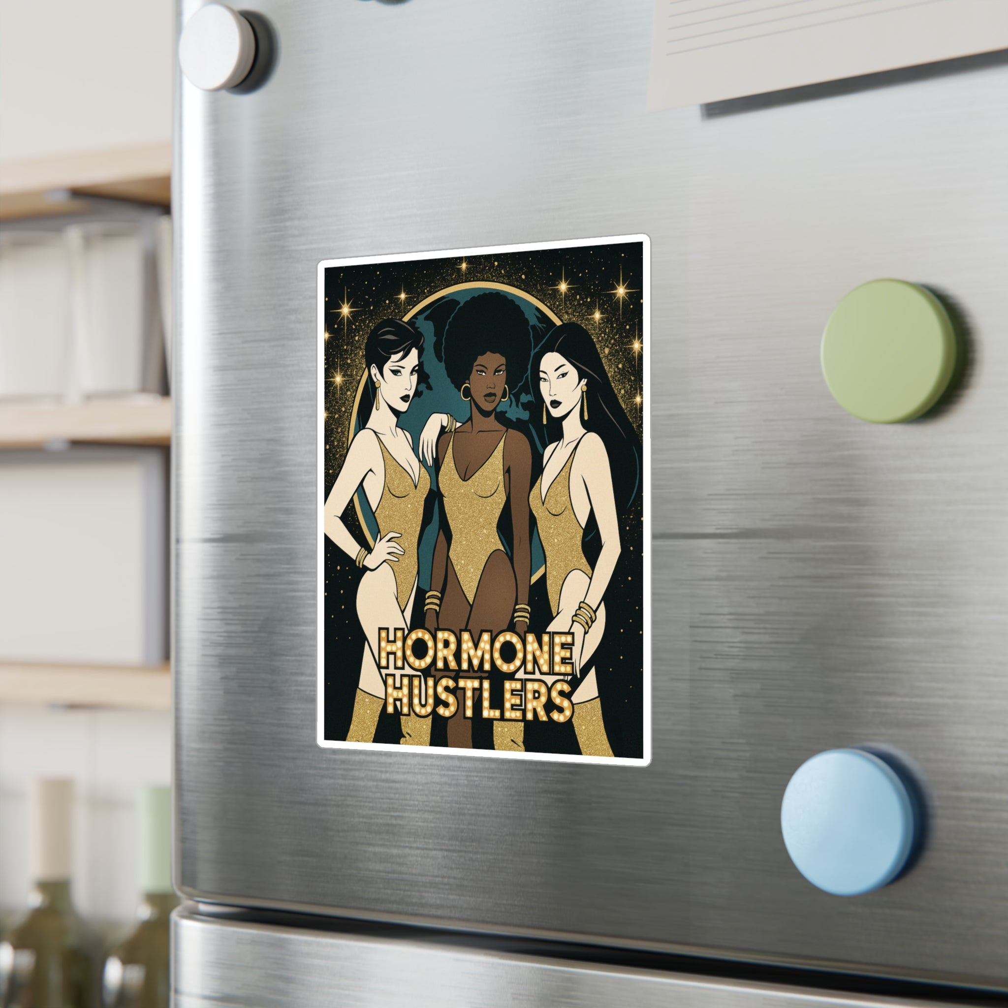Hormone Hustlers retro kiss-cut vinyl decals