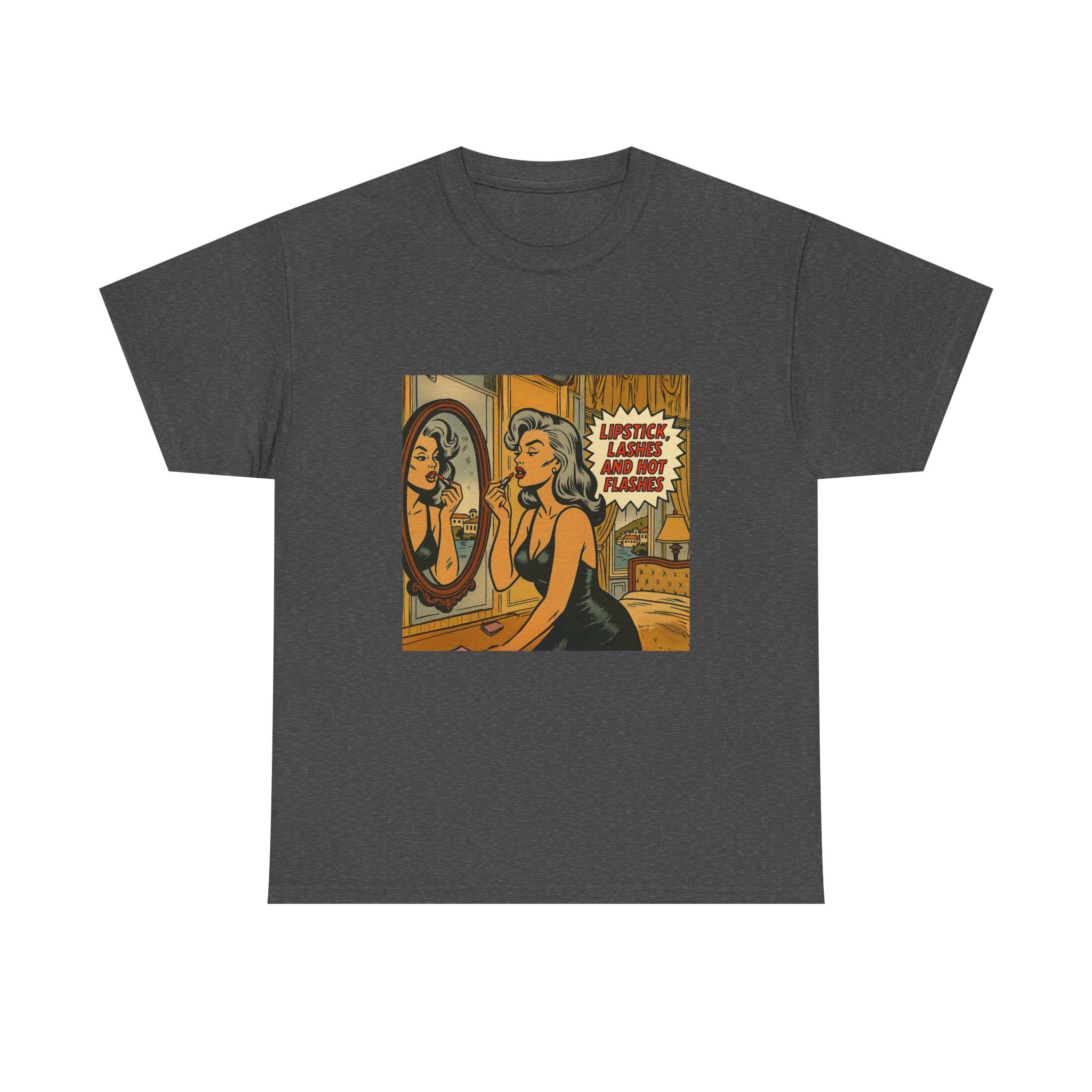 Lipstick, Lashes & Hot Flashes – Retro Women’s T-Shirt | Hot Flash Muse