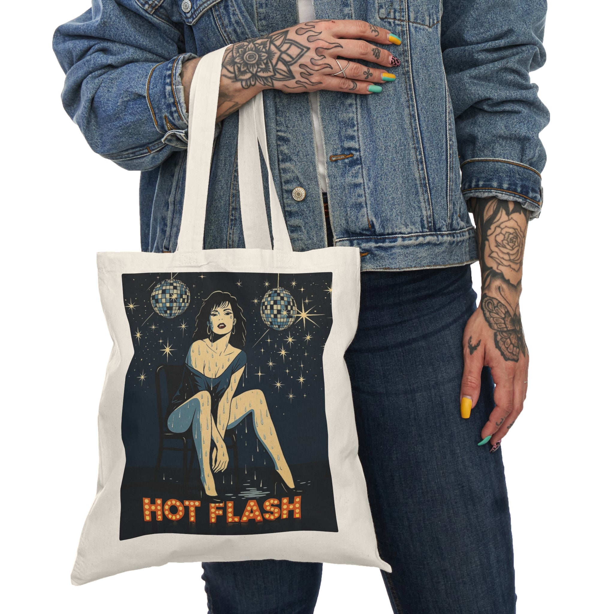 Dancing Through the Heat.  Menopause Tote Bag, Bold & Fun