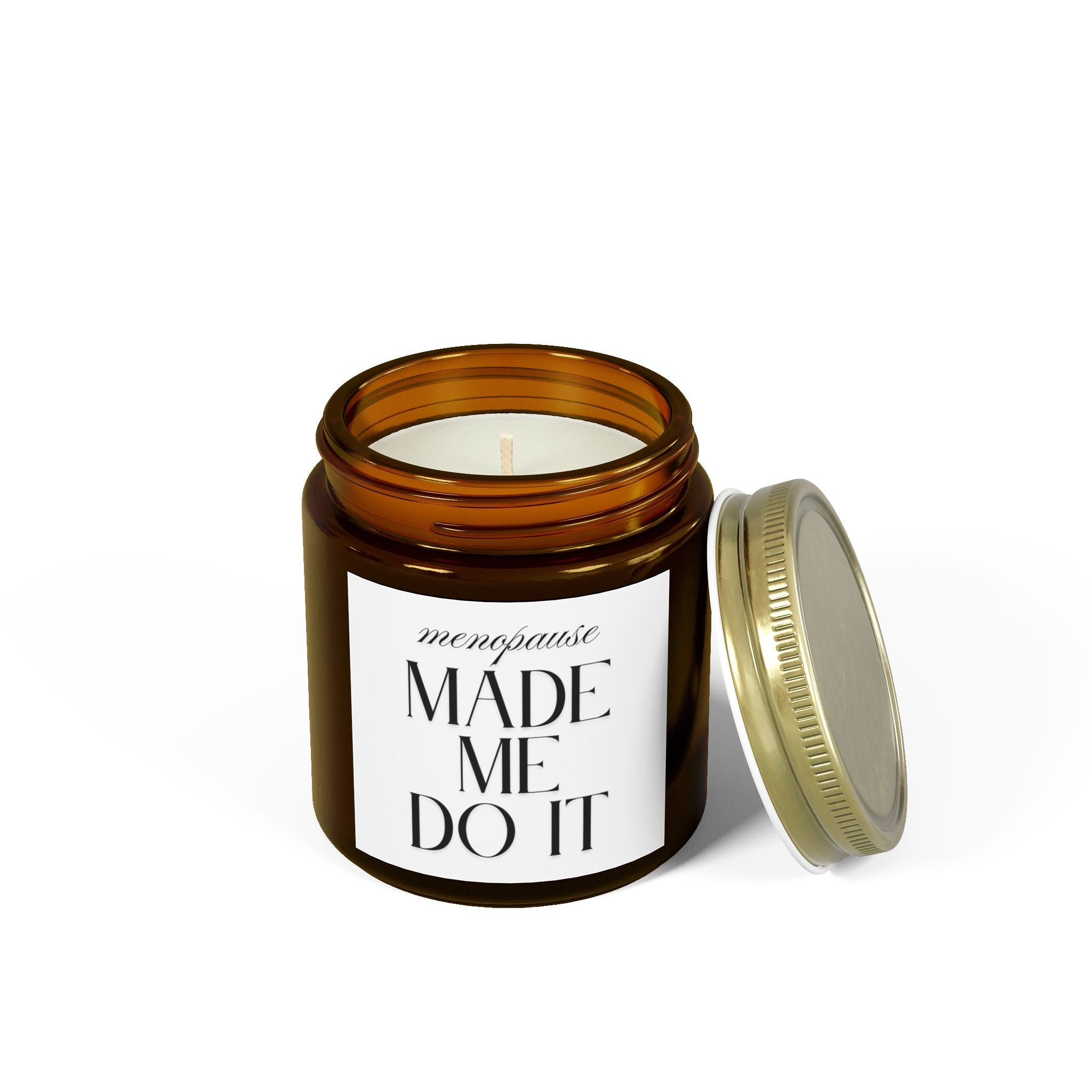 Menopause Made Me Do It. Scented Handmade Coconut Apricot Wax Candles