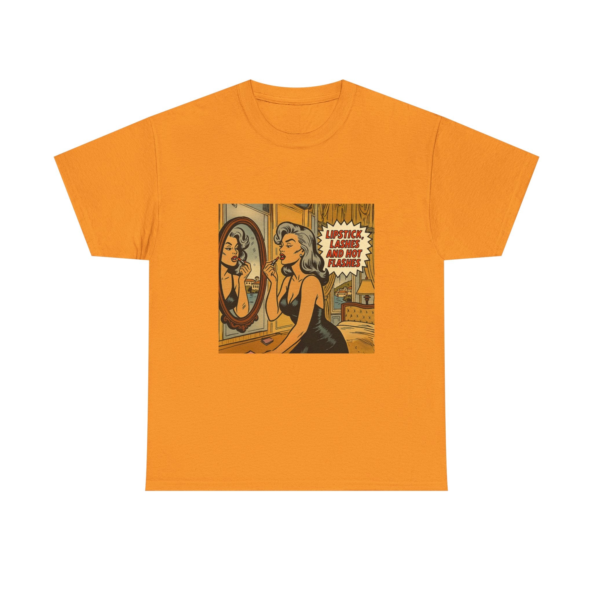 Lipstick, Lashes & Hot Flashes – Retro Women’s T-Shirt | Hot Flash Muse